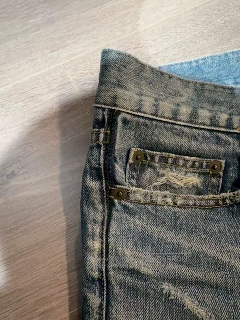 Saint Laurent Paris Saint Laurent Paris Cat scratch distressed water-washed bl Size US 29 - 7 Thumbnail