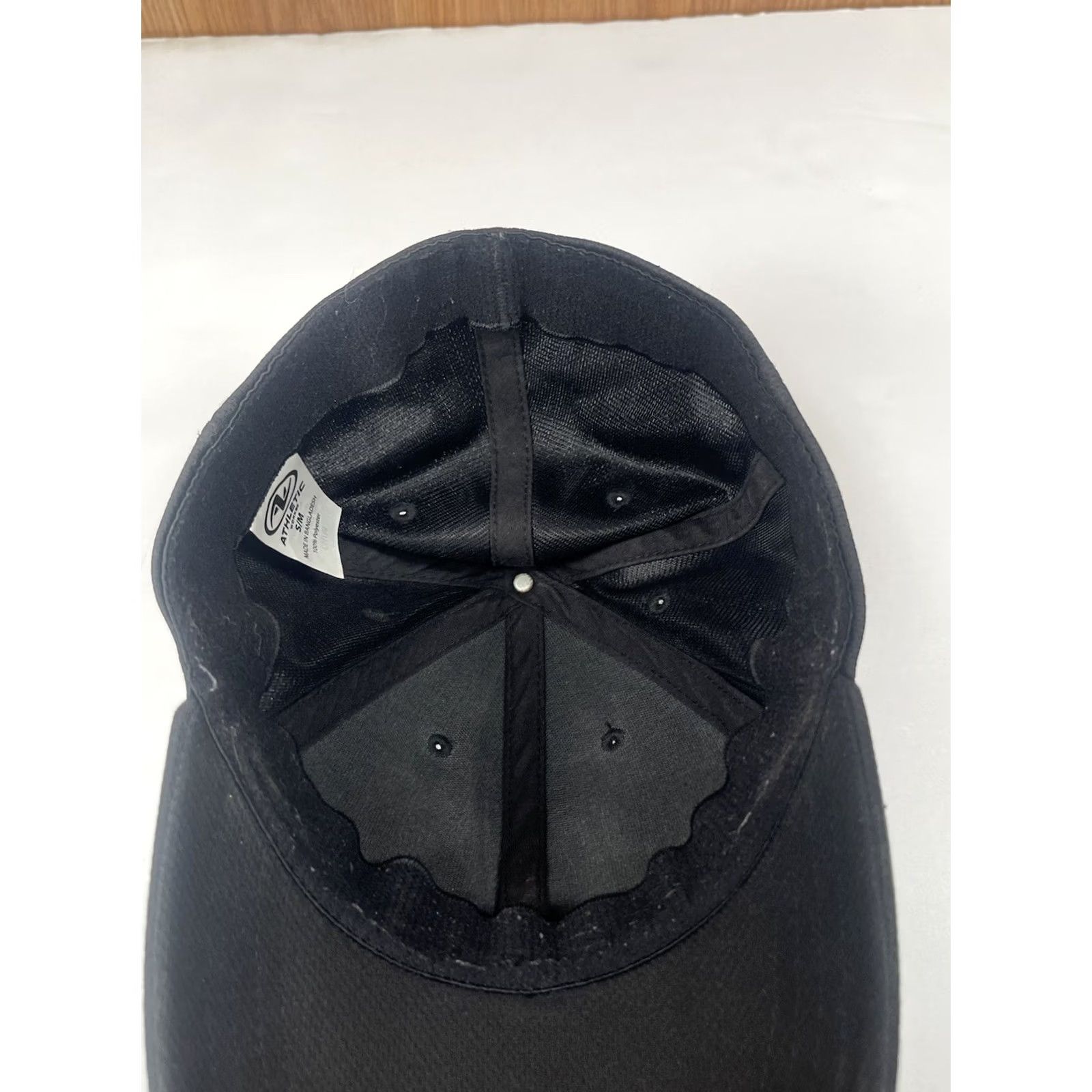 Athletic Works Athletic Works Hat Adults S/M Black Polyester Fitted Cap Stretch Baseball Cap Size ONE SIZE - 6 Thumbnail