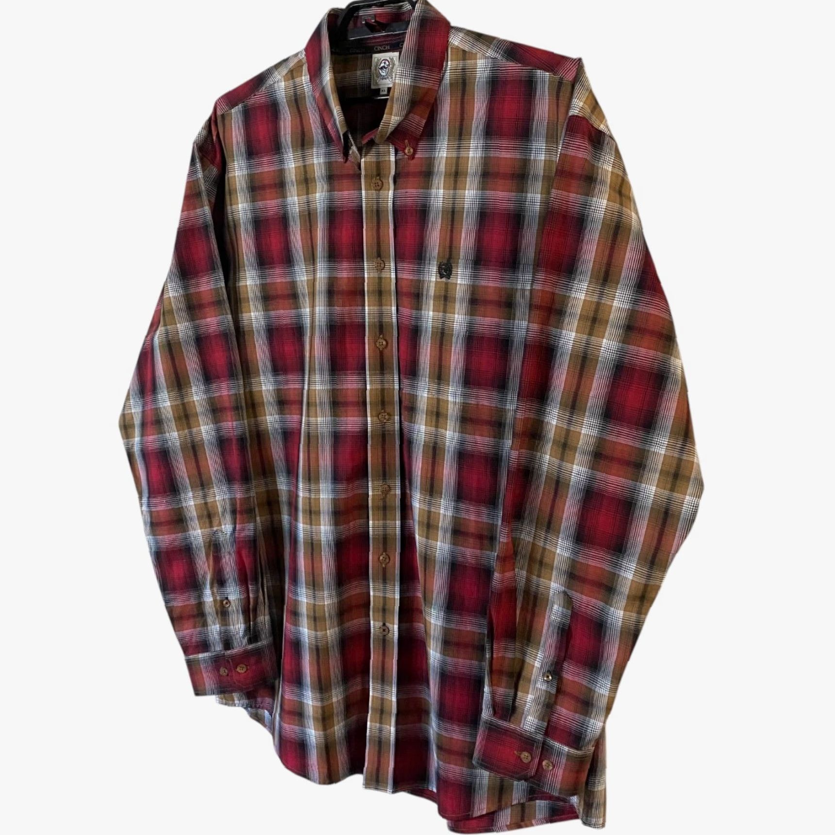 Vintage VINTAGE Cinch Plaid Button-Up Shirt Red Men's XL Reversible Paisley Cuffs Classic Western Size US XL / EU 56 / 4 - 2 Thumbnail