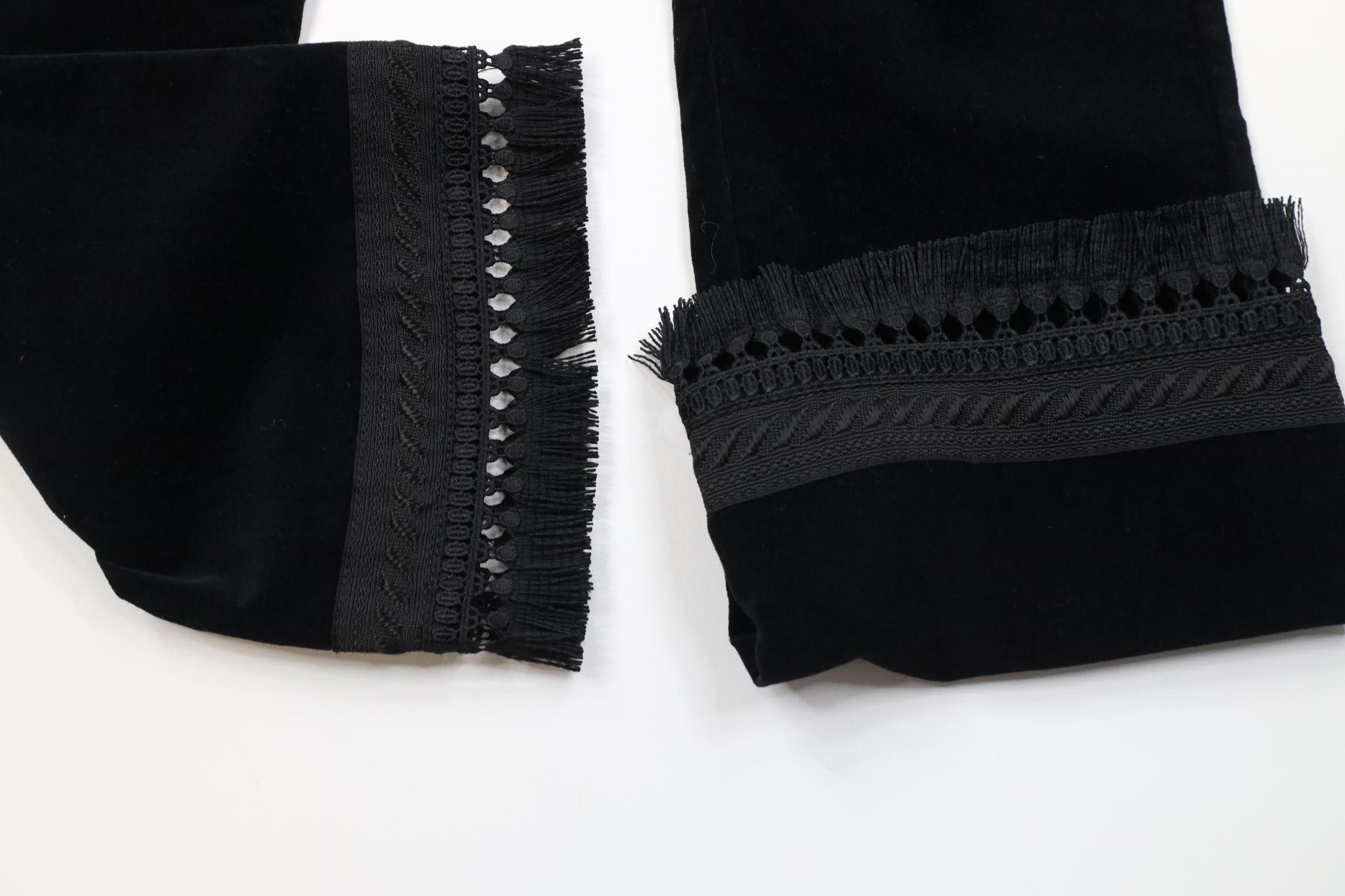 Vintage Vintage Y2K Streetwear Fringed Velour Wide Leg Pants Size 28" / US 6 / IT 42 - 7 Thumbnail