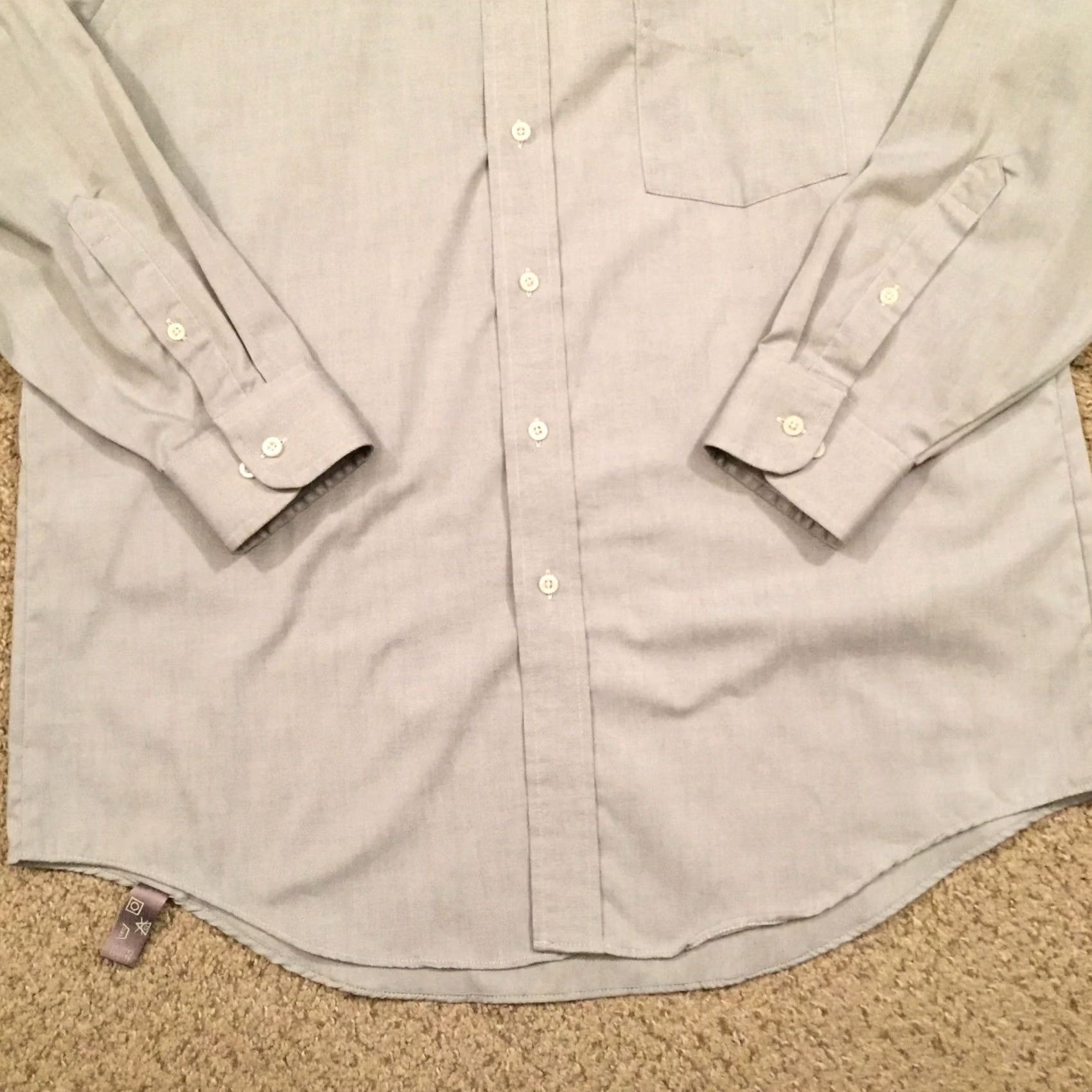 Van Heusen Van Heusen Shirt Mens 16.5 Gray Long Sleeve Button Down Size US XL / EU 56 / 4 - 5 Thumbnail