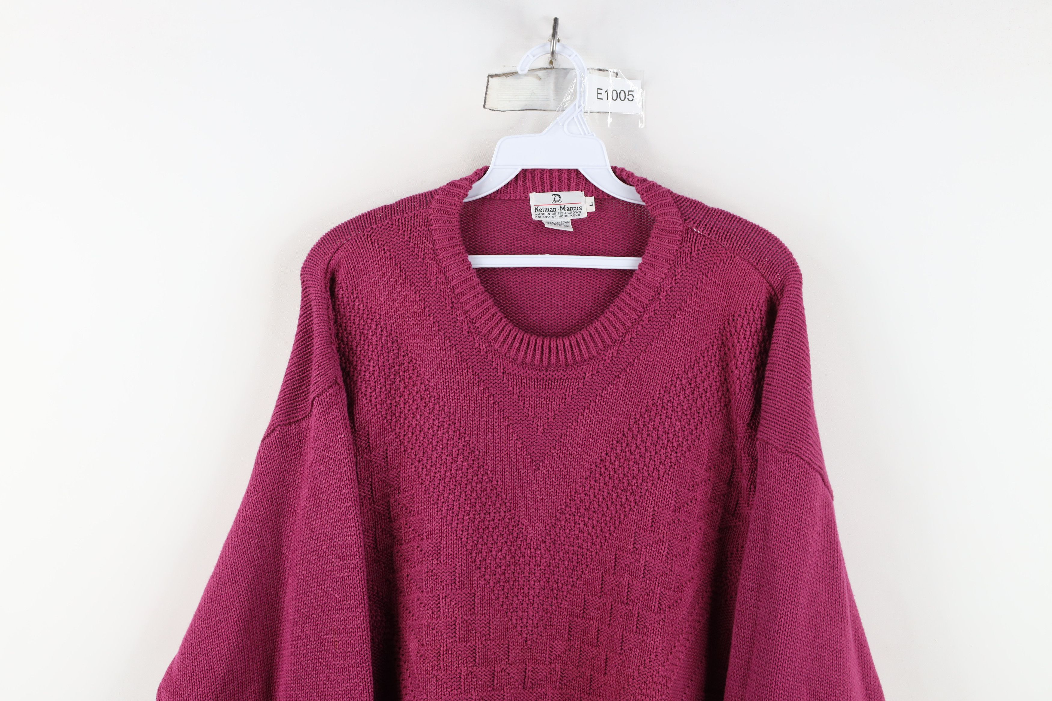 Vintage Vintage 70s 80s Streetwear Geometric Cotton Knit Sweater Size US L / EU 52-54 / 3 - 2 Thumbnail
