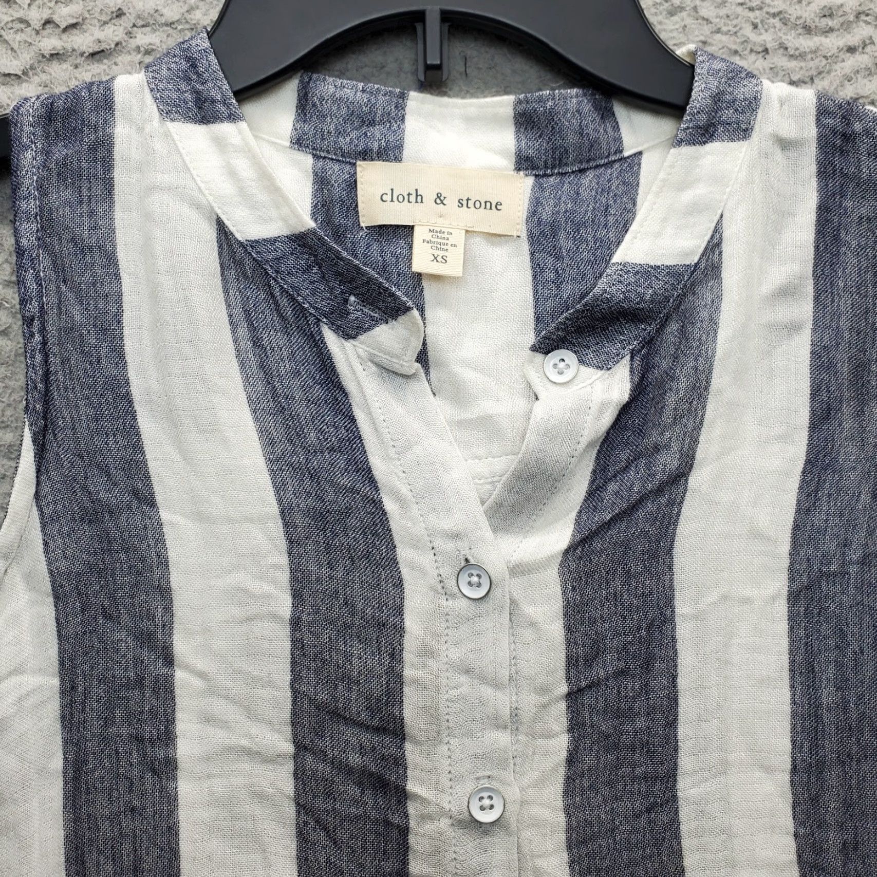 CLOT Cloth & Stone Shirt Womens Size XS Multicolor Striped Sleeveless Button-Front Rayon Top Size XS / US 0-2 / IT 36-38 - 5 Thumbnail