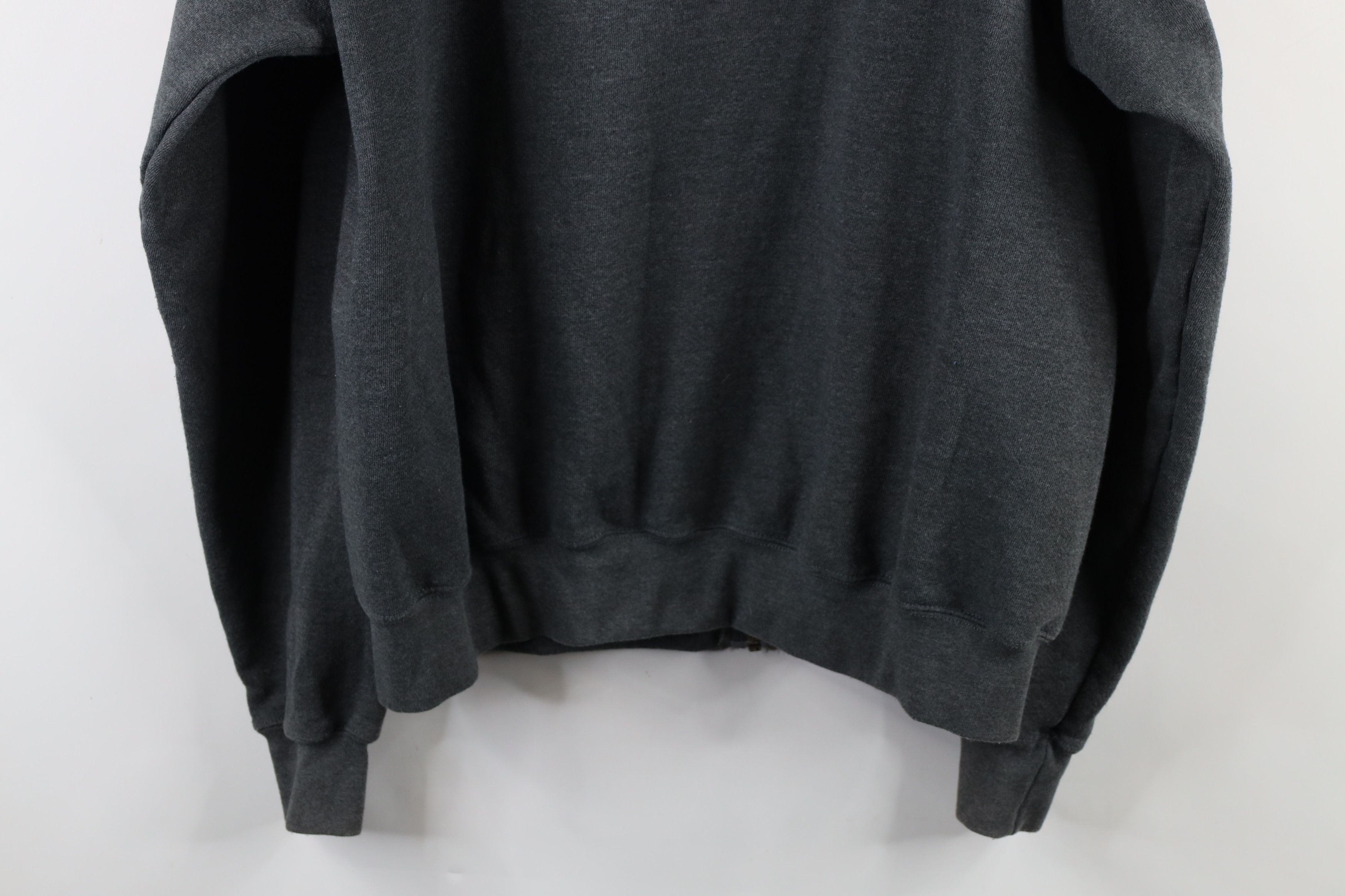 Vintage Vintage 90s Streetwear Blank Full Zip Hoodie Sweatshirt Gray Size US L / EU 52-54 / 3 - 10 Thumbnail