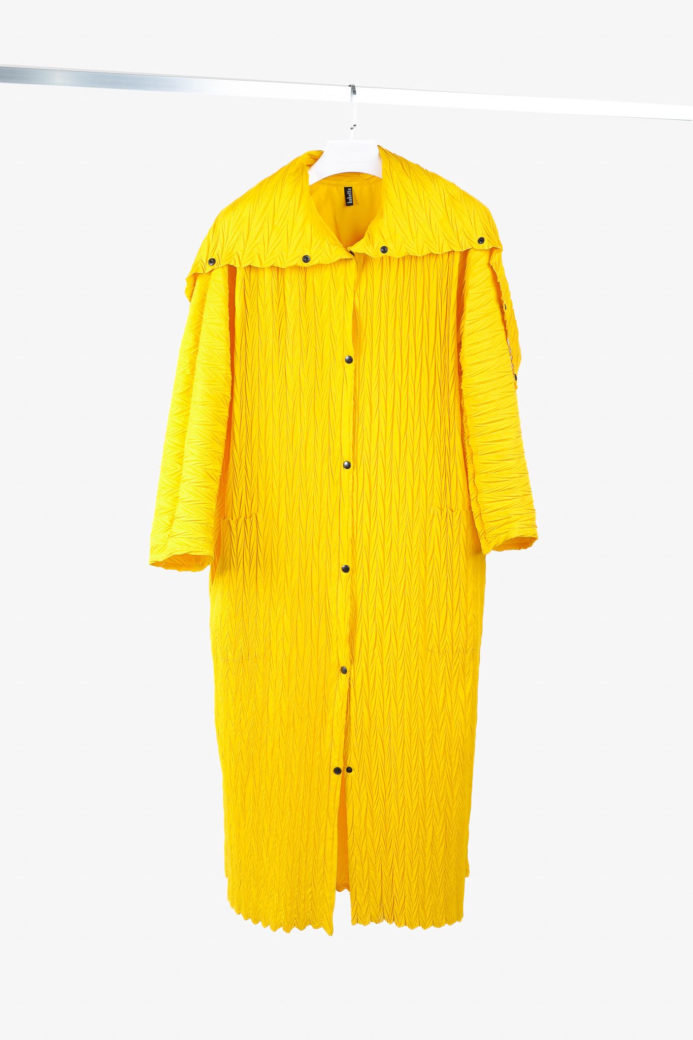 Other Babette Yellow Pleated Snap-Front Cowl-Collar Maxi Coat Size M / US 6-8 / IT 42-44 - 1 Thumbnail