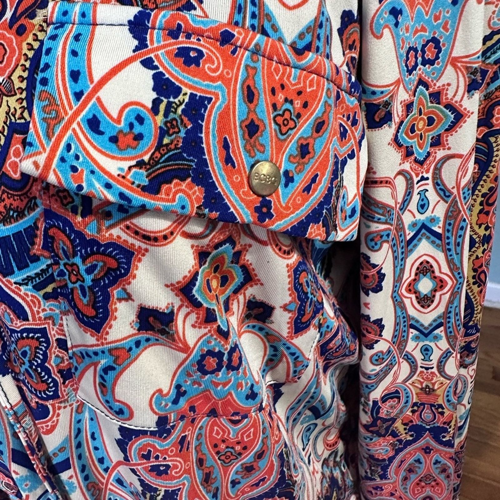 Bcbgmaxazria BCBG Maxazria Bright Paisley Blouse Size L / US 10 / IT 46 - 5 Thumbnail