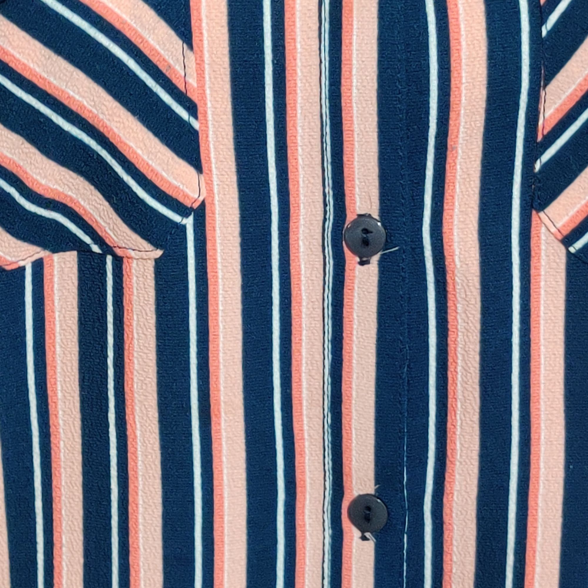 Other Lynn Ryan L Striped Button Up Shirt Navy Pink Long Sleeve Ca Size L / US 10 / IT 46 - 11 Thumbnail