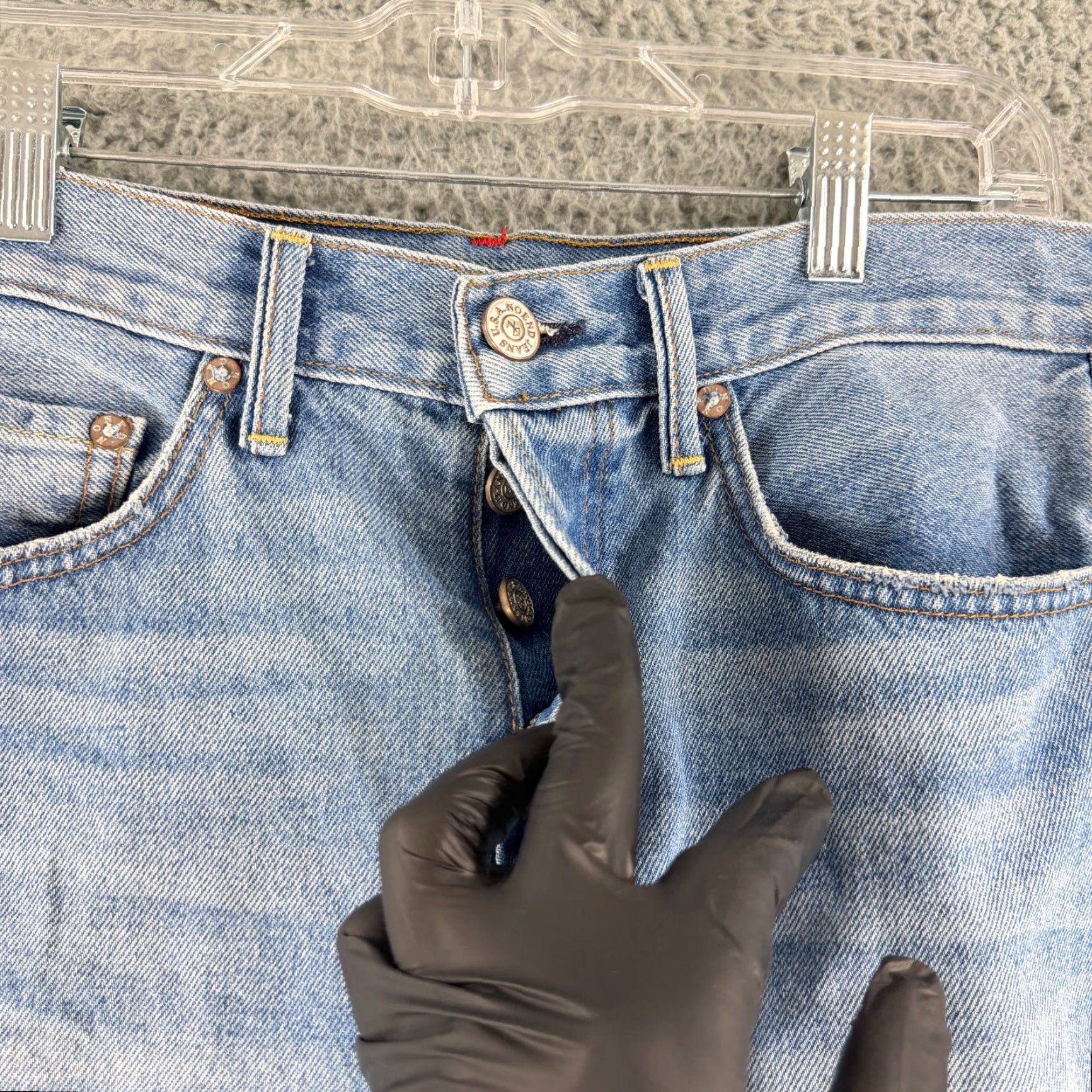 Vintage NoEnd Denim High Rise Straight Crop Jeans Womens Size 29 Blue Frayed Hem USA Made Size 29" - 3 Thumbnail