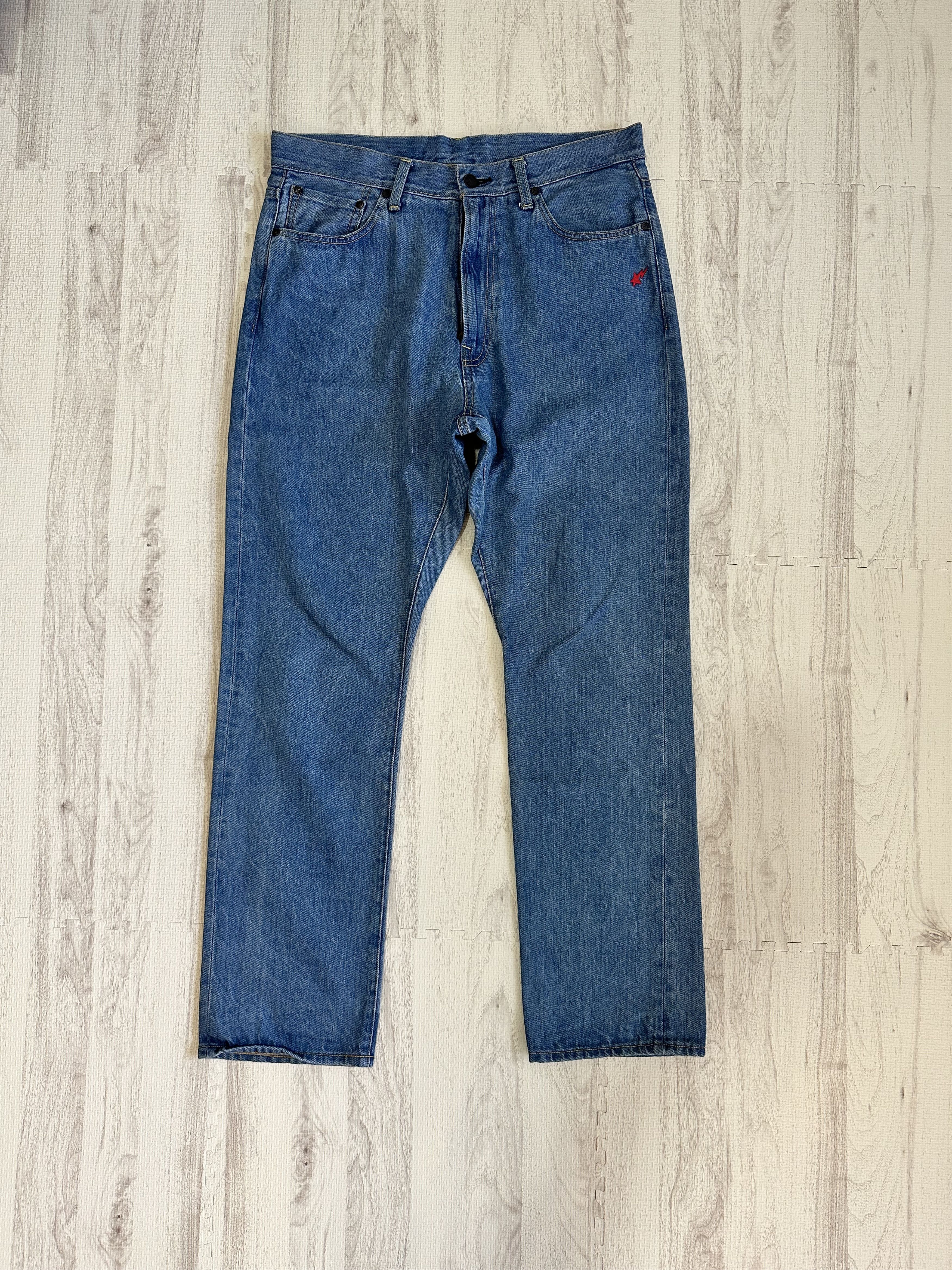 Bape A BATHING APE CHAMPION REGULAR FIT DENIM PANTS Blue Size L Size US 32 / EU 48 - 4 Thumbnail