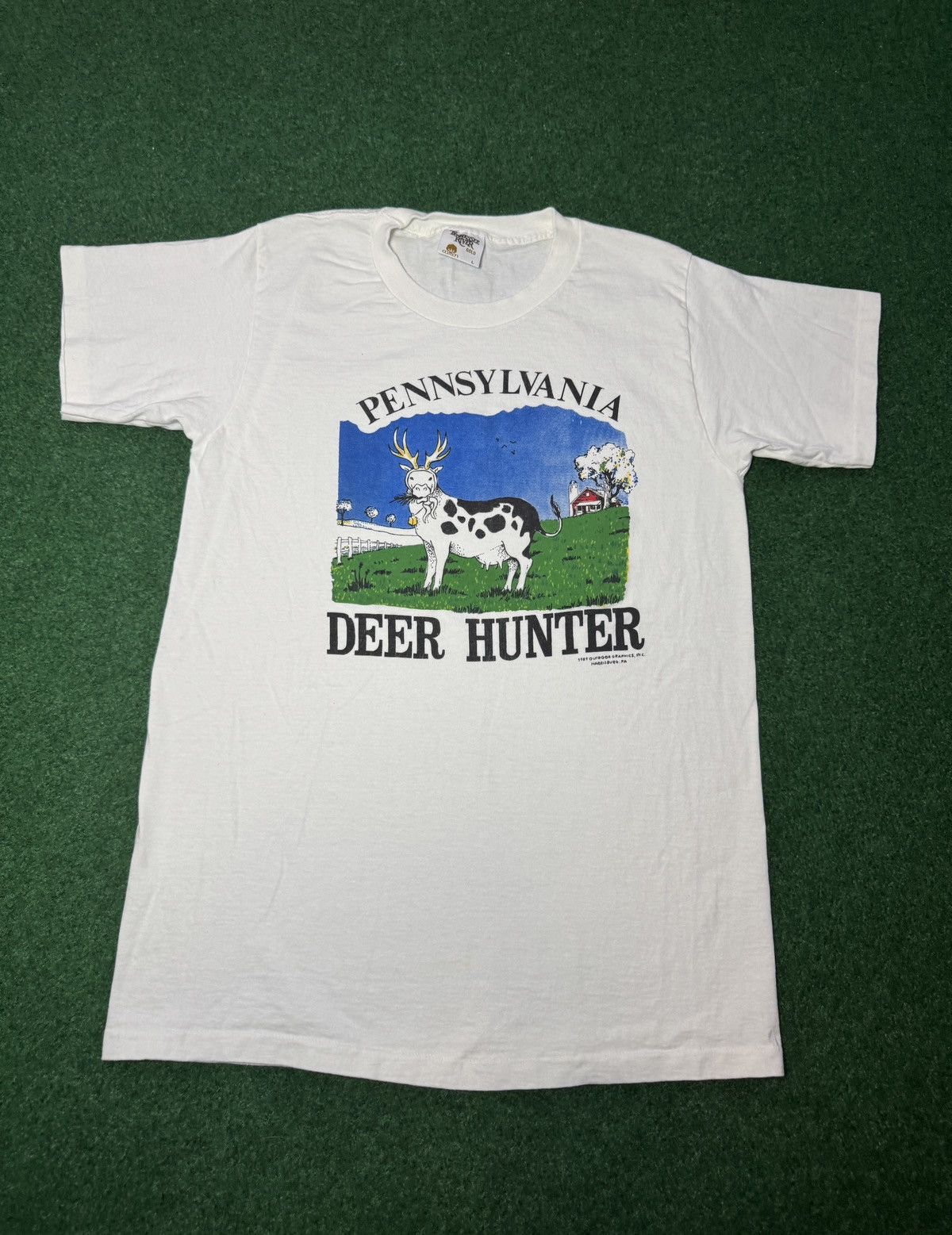 Other Vintage 80s Pennsylvania Deer Hunter Funny Cow Tee T Shirt Size US L / EU 52-54 / 3 - 1 Thumbnail