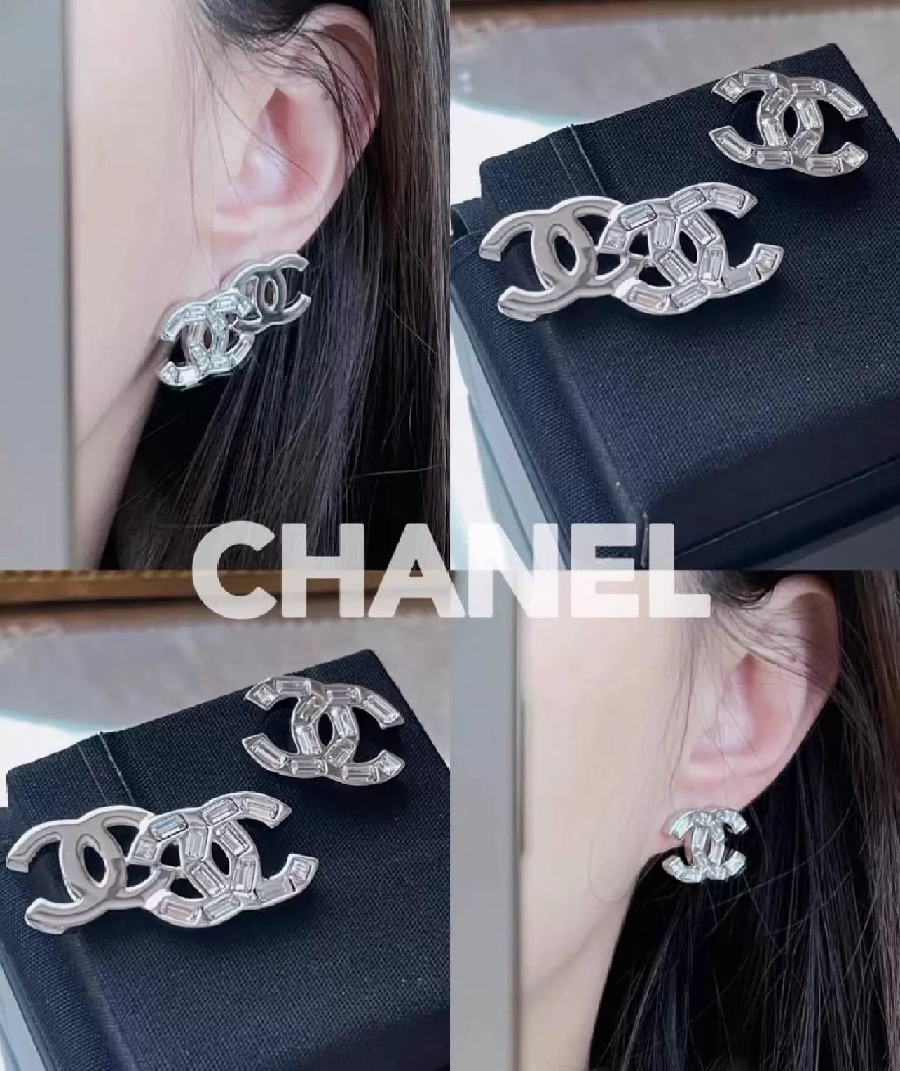 Chanel Chanel 22P Silver Asym Earrings New Box AH212 Size ONE SIZE - 6 Thumbnail