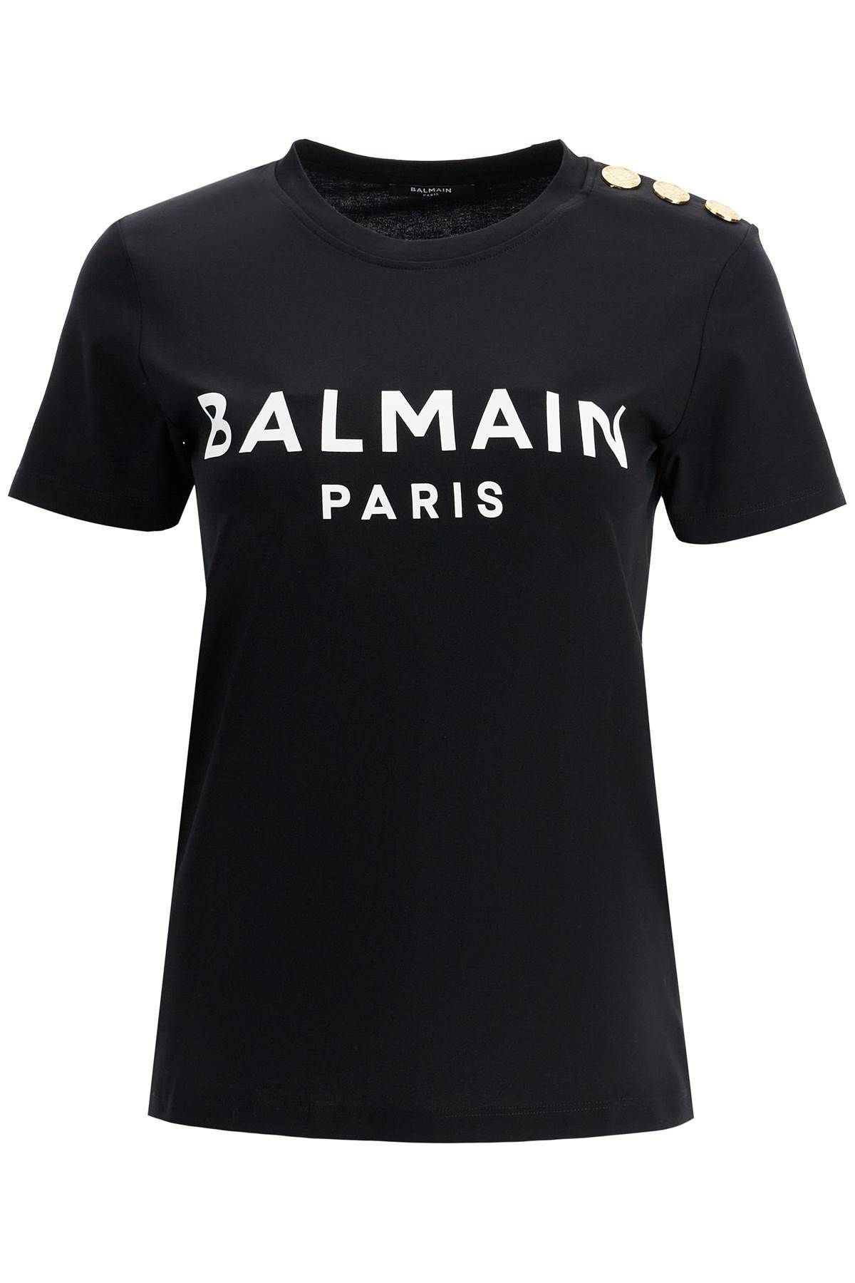 Balmain Logo T-shirt With Buttons Size S for Women | Grailed