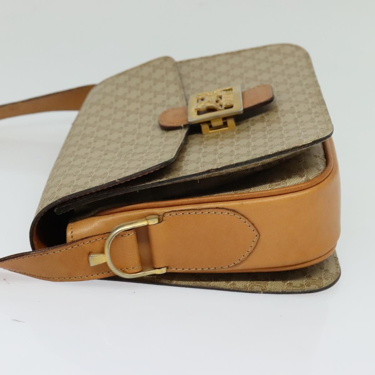 Celine CELINE Macadam Canvas Horse Carriage Shoulder Bag Beige Gold Size ONE SIZE - 4 Thumbnail