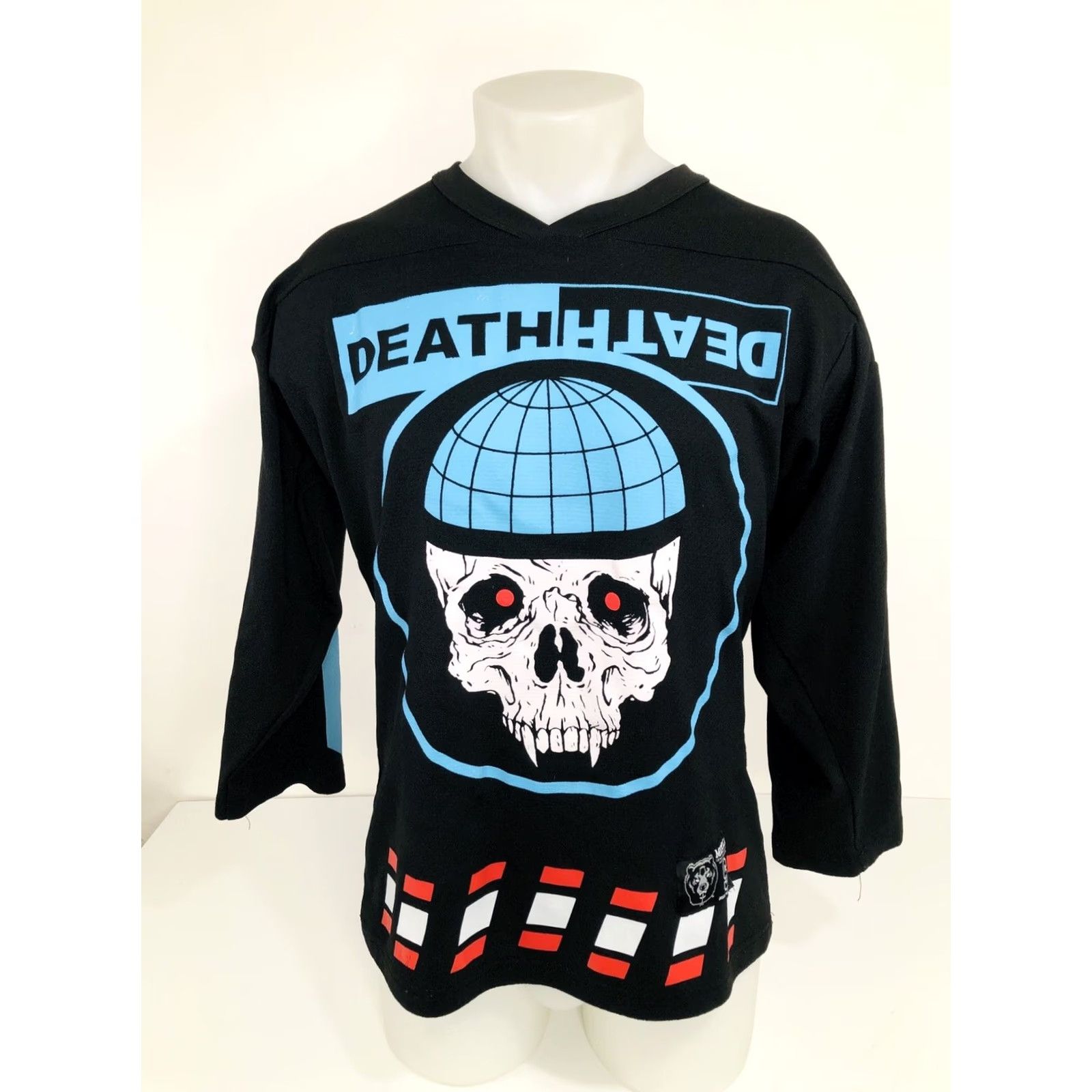 Vintage Mishka Jersey Shirt Mens Black Skull Death Global Sacrifice MNWKA 2078 SM. S Size US S / EU 44-46 / 1 - 2 Thumbnail