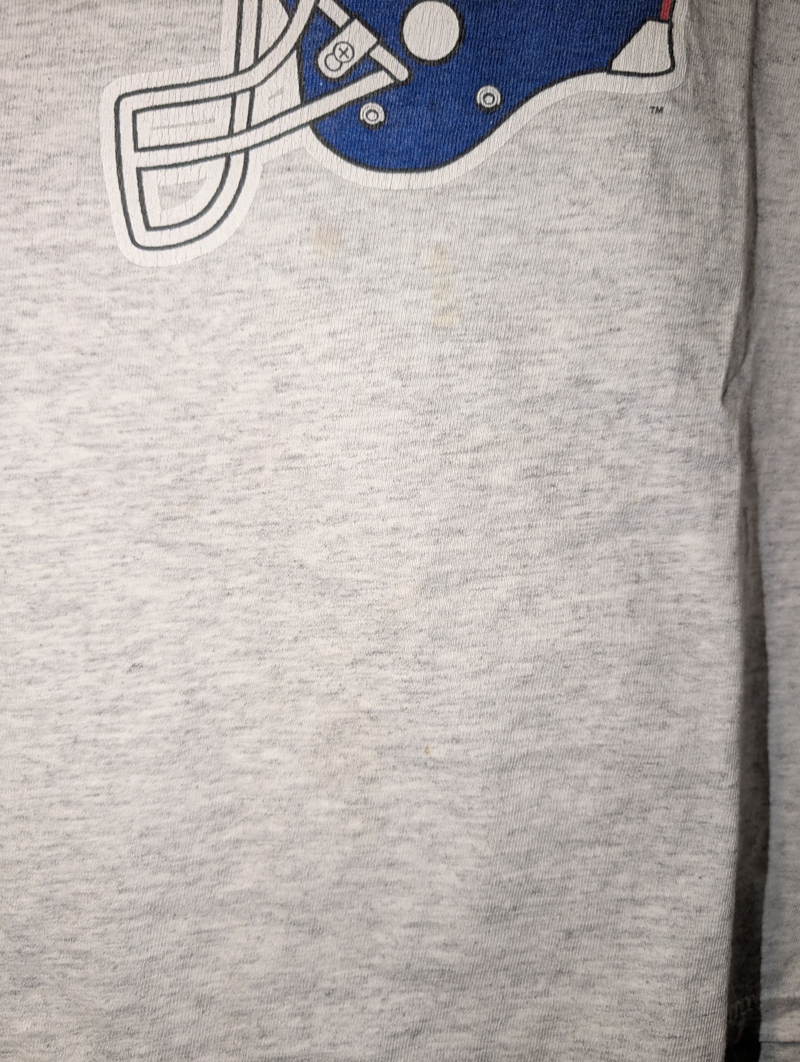 NFL Vintage 90s New York Giants NFL Helmet T-Shirt Grey Hanes Size US L / EU 52-54 / 3 - 8 Thumbnail