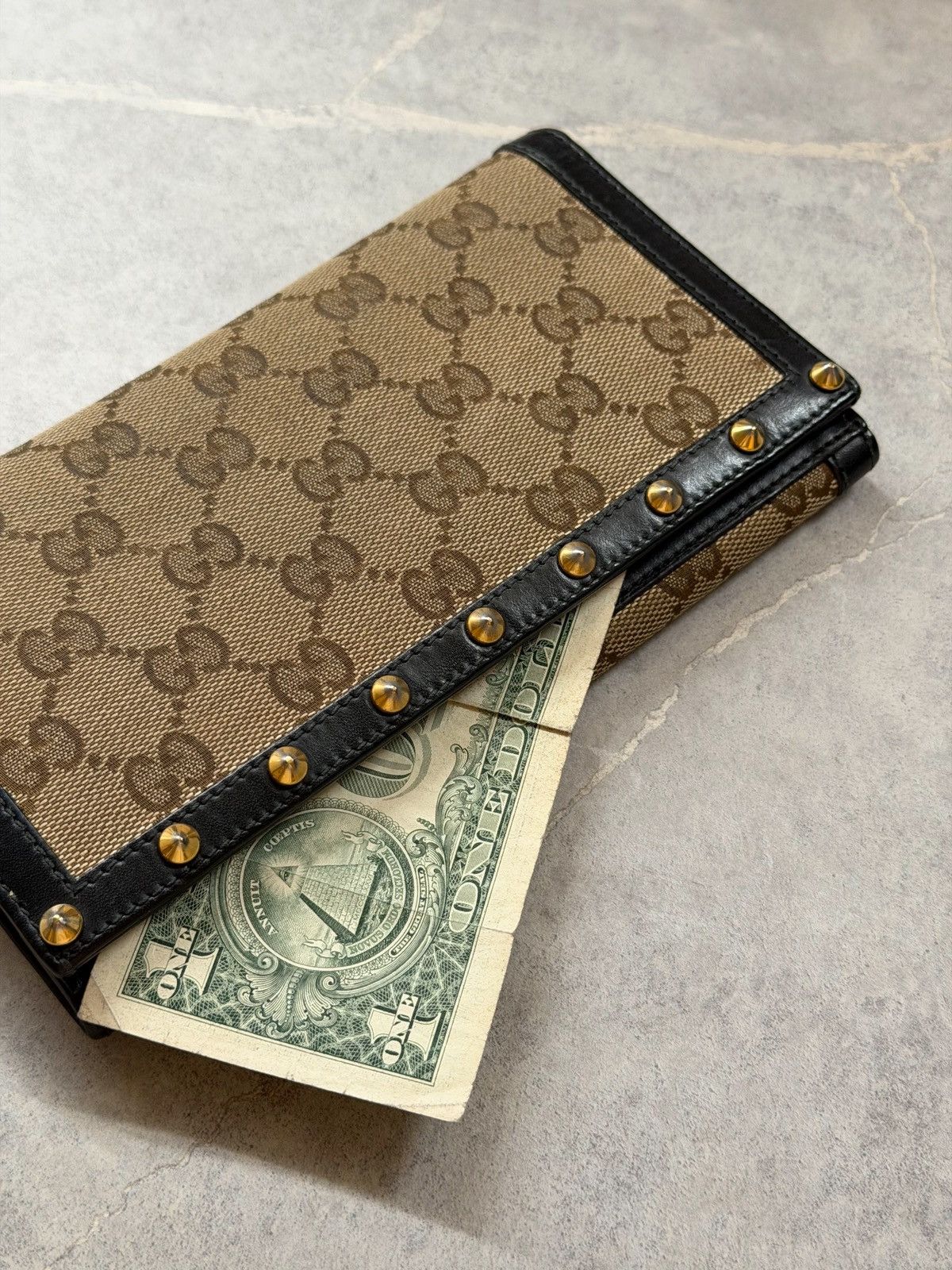 Gucci GUCCI Tom Ford FW2003 Studded Monogram Flap Wallet Vintage Size ONE SIZE - 2 Thumbnail