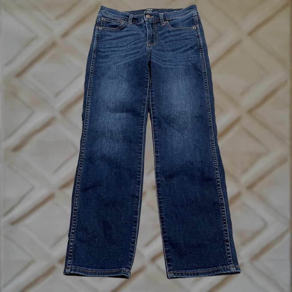 J.Crew J.Crew Jeans Women High Rise Vintage Straight Denim Blue Dark Wash 26x26 5-Pocket Logo Zipper Button Cotton Blend Regular Fit Size 42" / US 20 - 1 Thumbnail