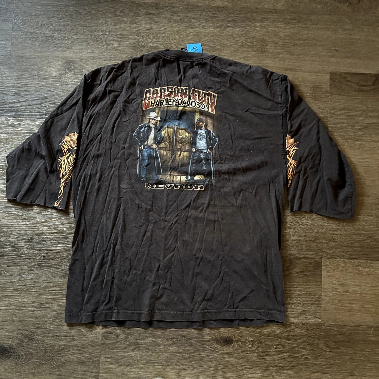 Harley Davidson Vtg Brown Harley Davidson Fat Boy shirt Size US XXL / EU 58 / 5 - 2 Thumbnail