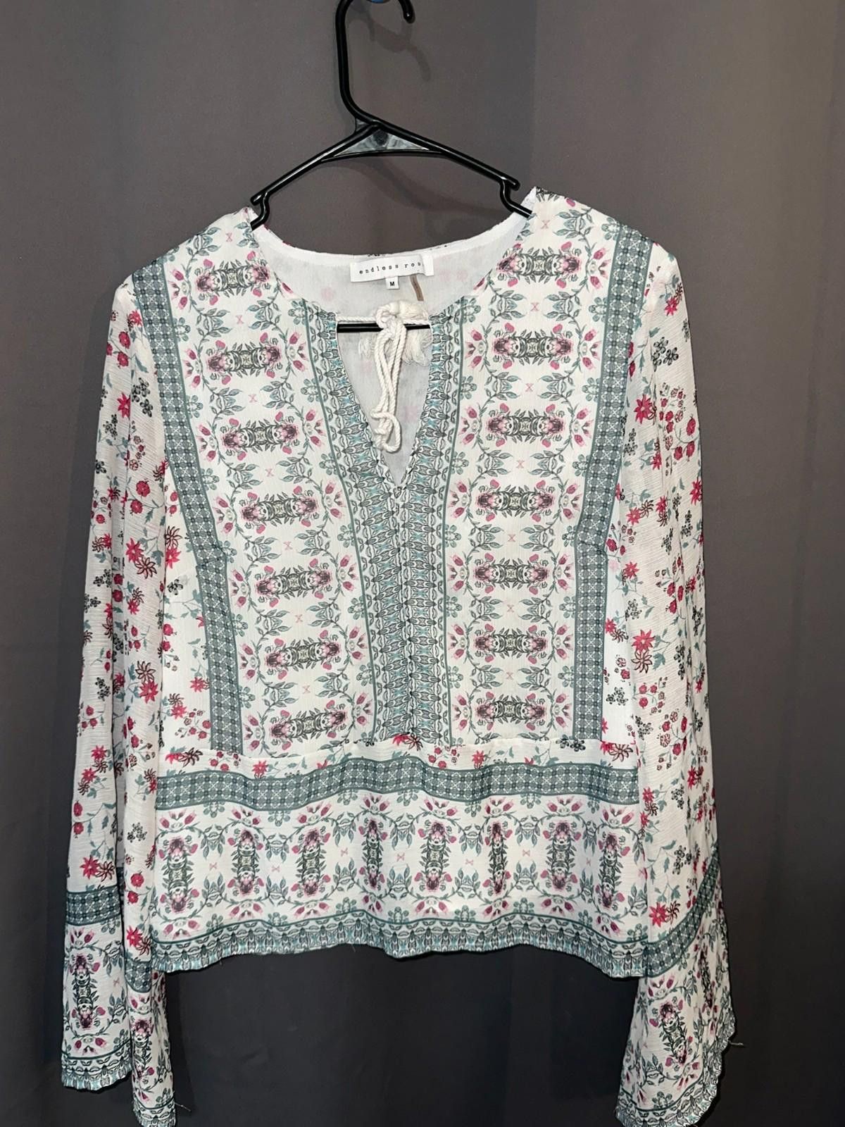 Designer Endless Rose Blouse Medium Cottagecore Floral Print Size M / US 6-8 / IT 42-44 - 1 Thumbnail