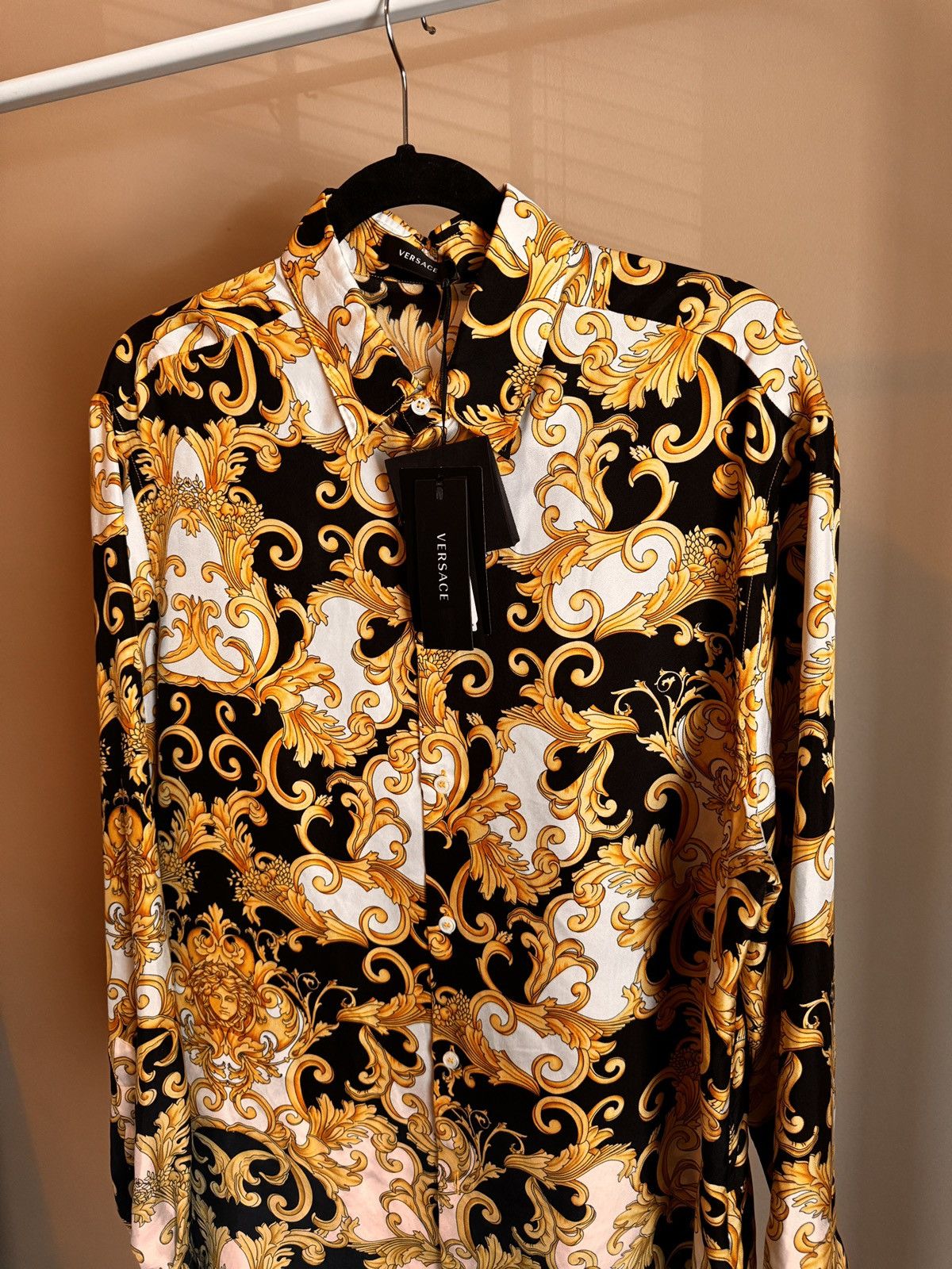 Versace Versace Renaissance 100% Silk button-down long sleeve shirt Size US L / EU 52-54 / 3 - 3 Thumbnail
