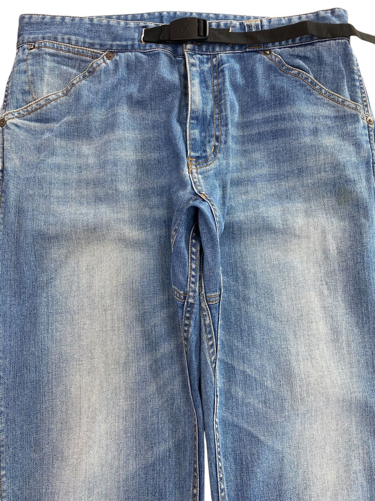 Gramicci Gramicci Faded Wash Whiskered Style Wide Leg Denim Pants Size US 32 / EU 48 - 2 Thumbnail