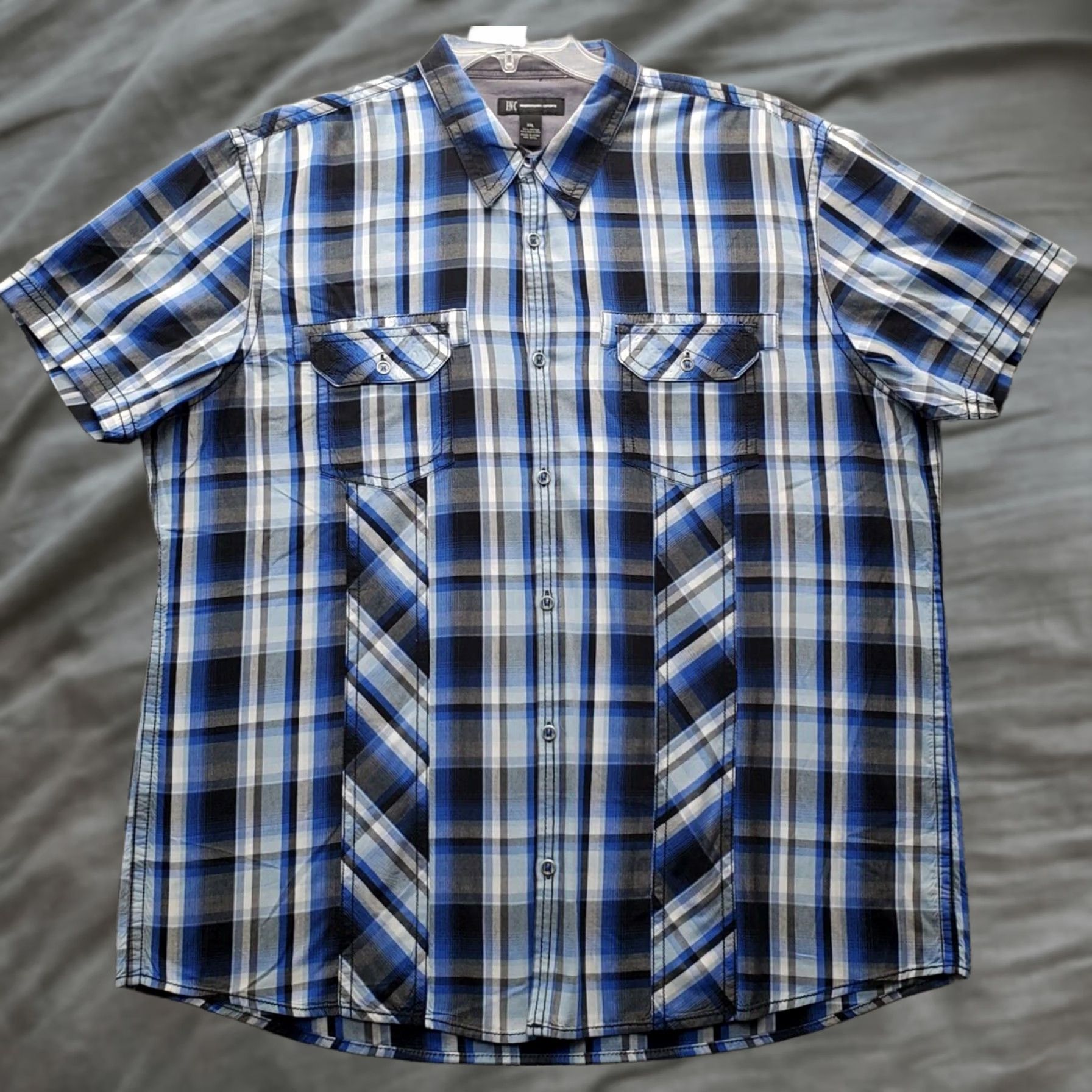 Vintage INC International Concepts Shirt Mens 2XL Multi Plaid Chest Pockets Short Sleeve Size US XXL / EU 58 / 5 - 1 Thumbnail