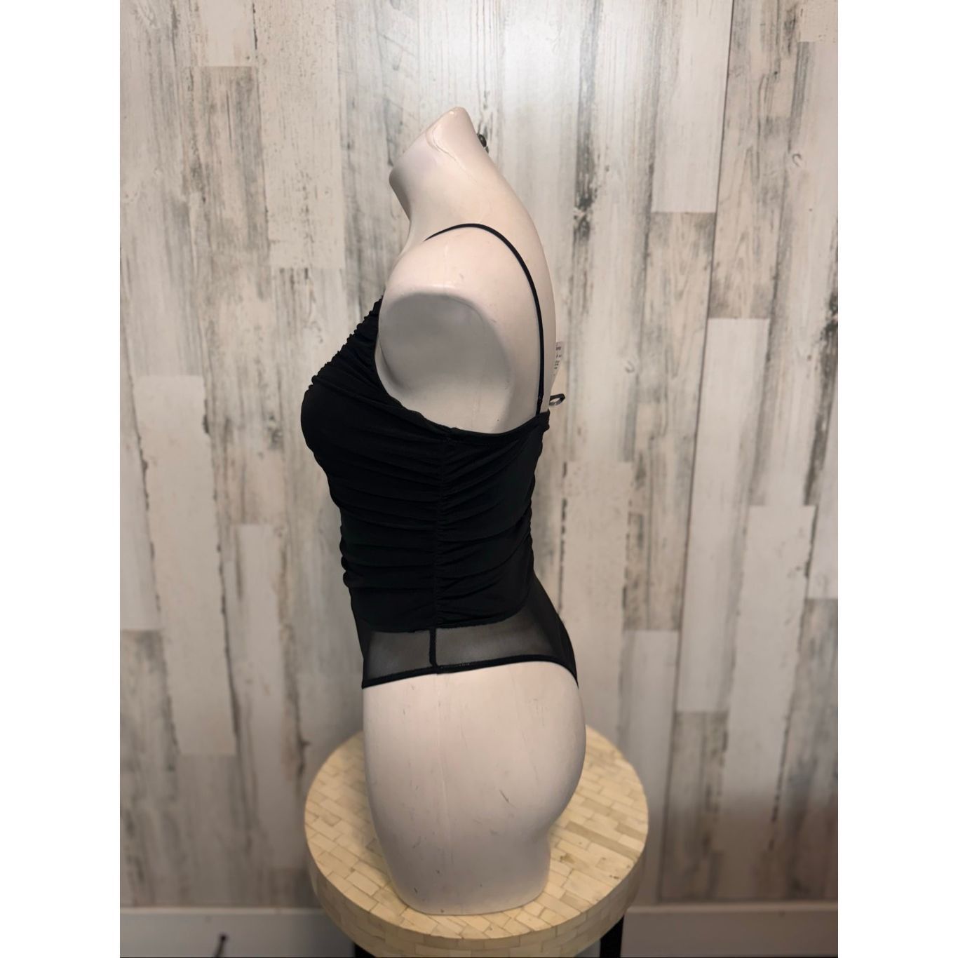 Other Windsor Black Lace Up Bodysuit Women’s M – Sheer Mesh Back, Size M / US 6-8 / IT 42-44 - 4 Thumbnail