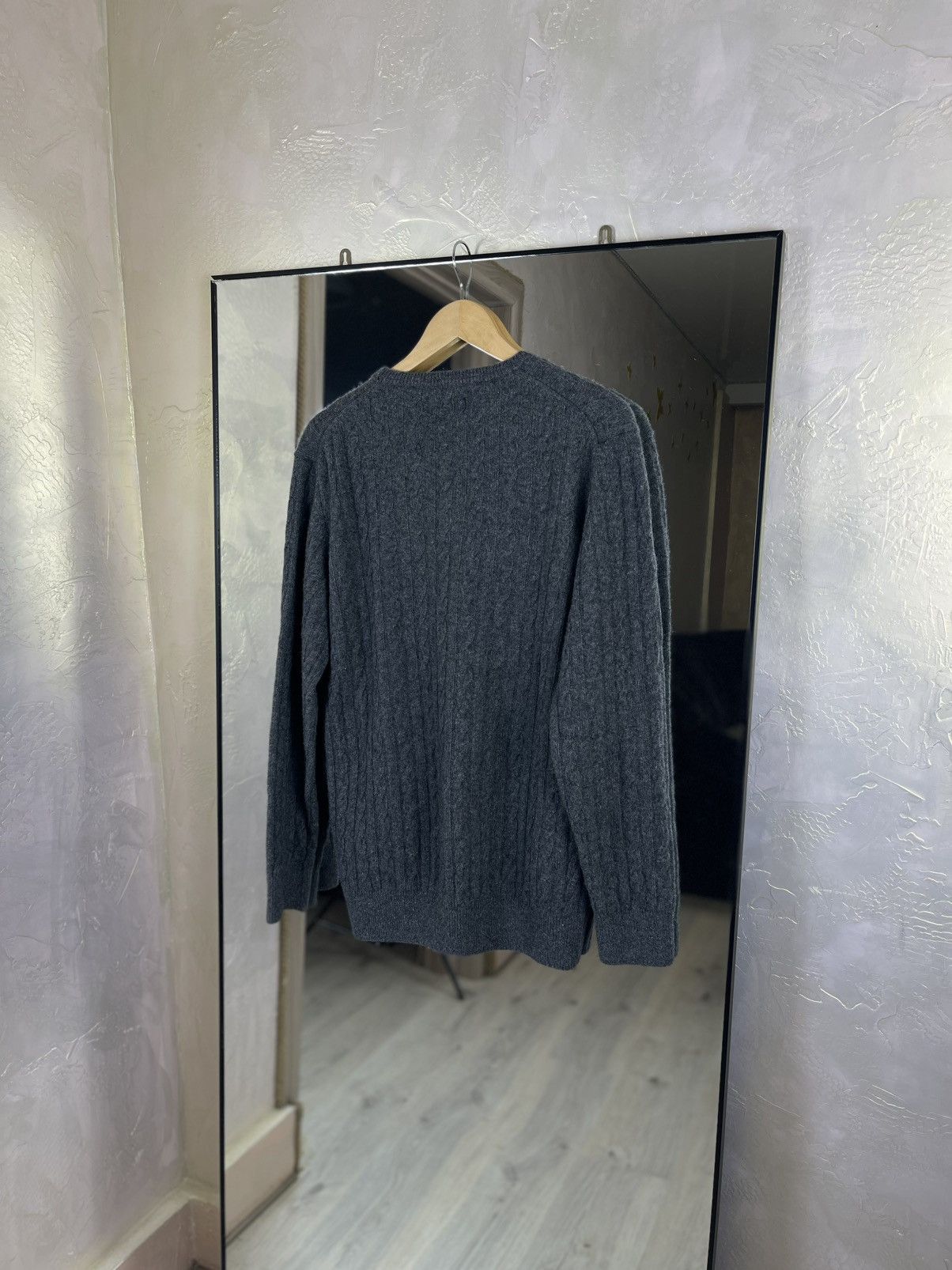 Barbour Barbour Grey Cable Knit Wool Blend Crewneck Sweater Size US L / EU 52-54 / 3 - 9 Thumbnail
