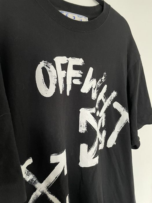 OffWhite OffWhite Paint Script over Skate Logo TShirt / Black Grailed