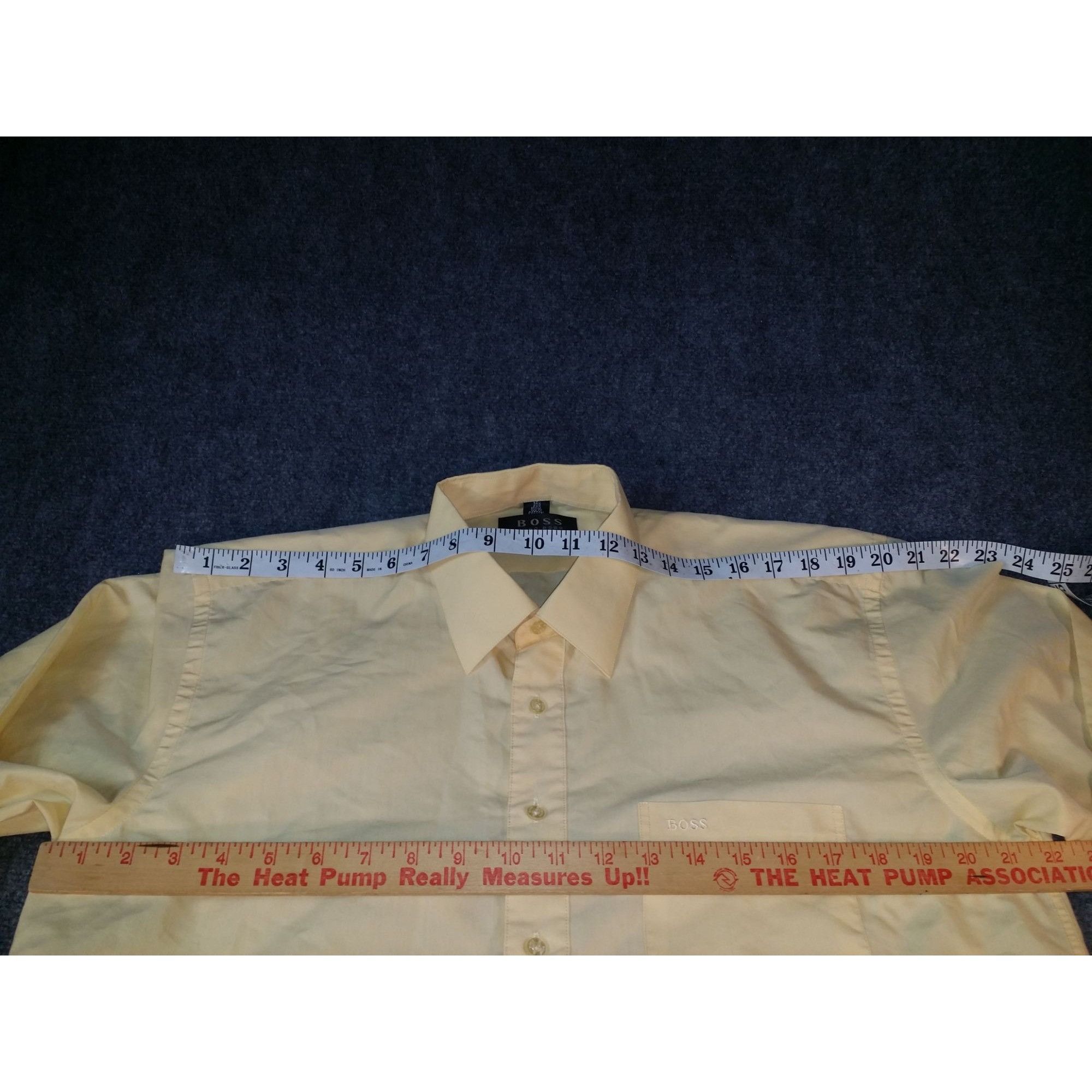 Hugo Boss Hugo Boss Button Up Shirt Men Sz XL 16 1/2 Cotton Yellow Des Size US XL / EU 56 / 4 - 4 Thumbnail