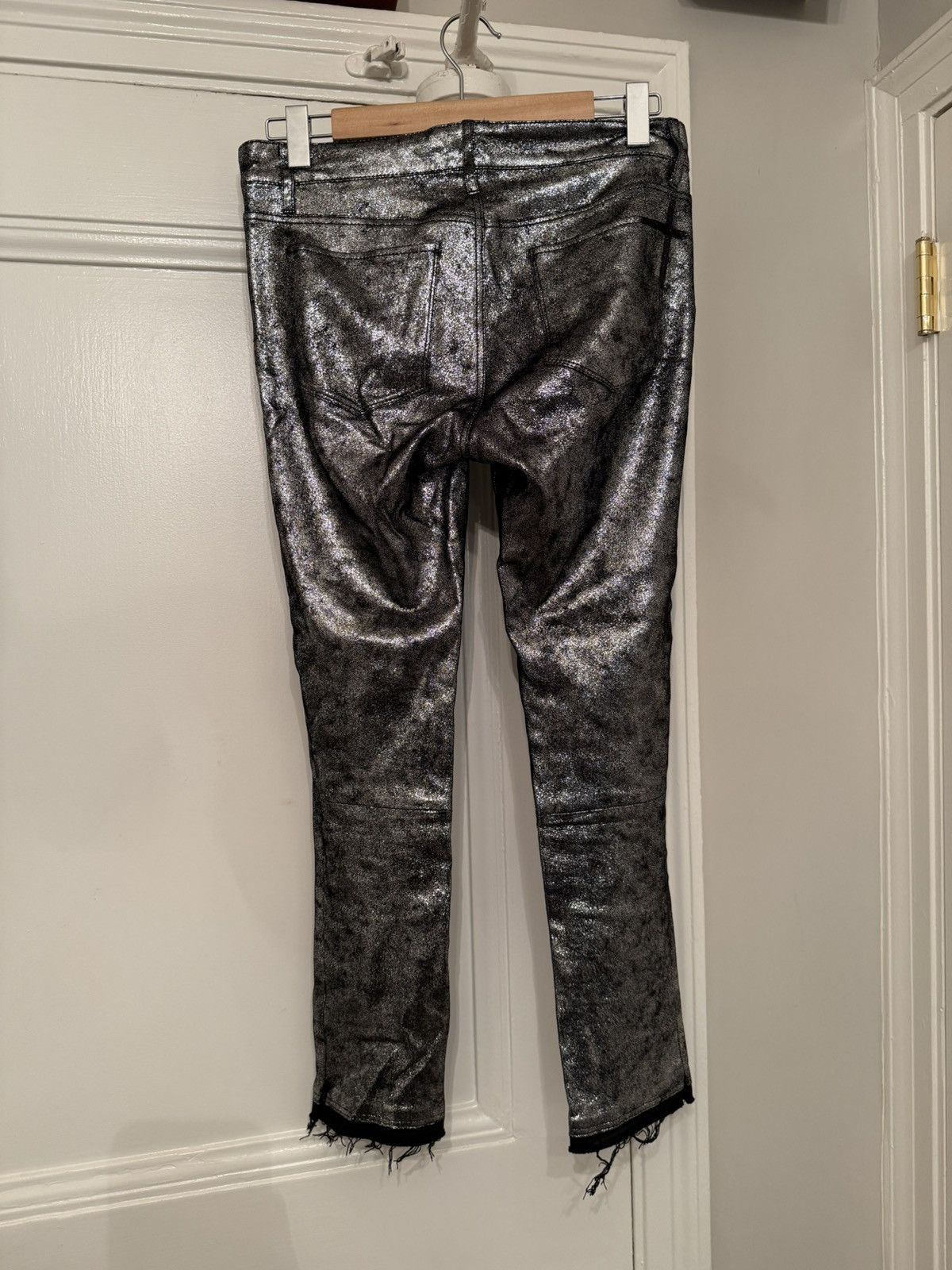 Rta RTA Silver Foiled Pants Size 27" / US 4 / IT 40 - 2 Thumbnail