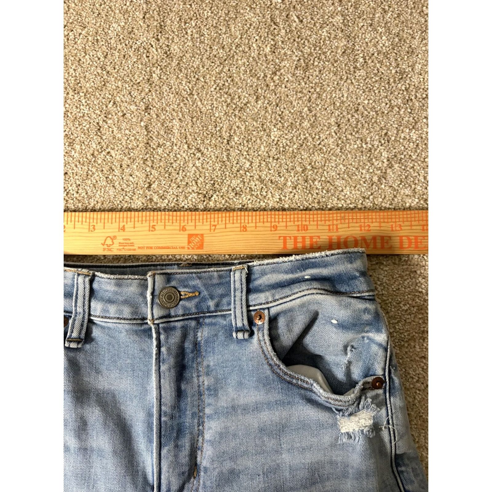 Abercrombie & Fitch Abercrombie & Fitch Skinny Jeans Womens 25 High Rise Distressed 5-Pocket Denim Frayed Ankles 25x25.5 Blue Size 42" / US 20 - 5 Thumbnail