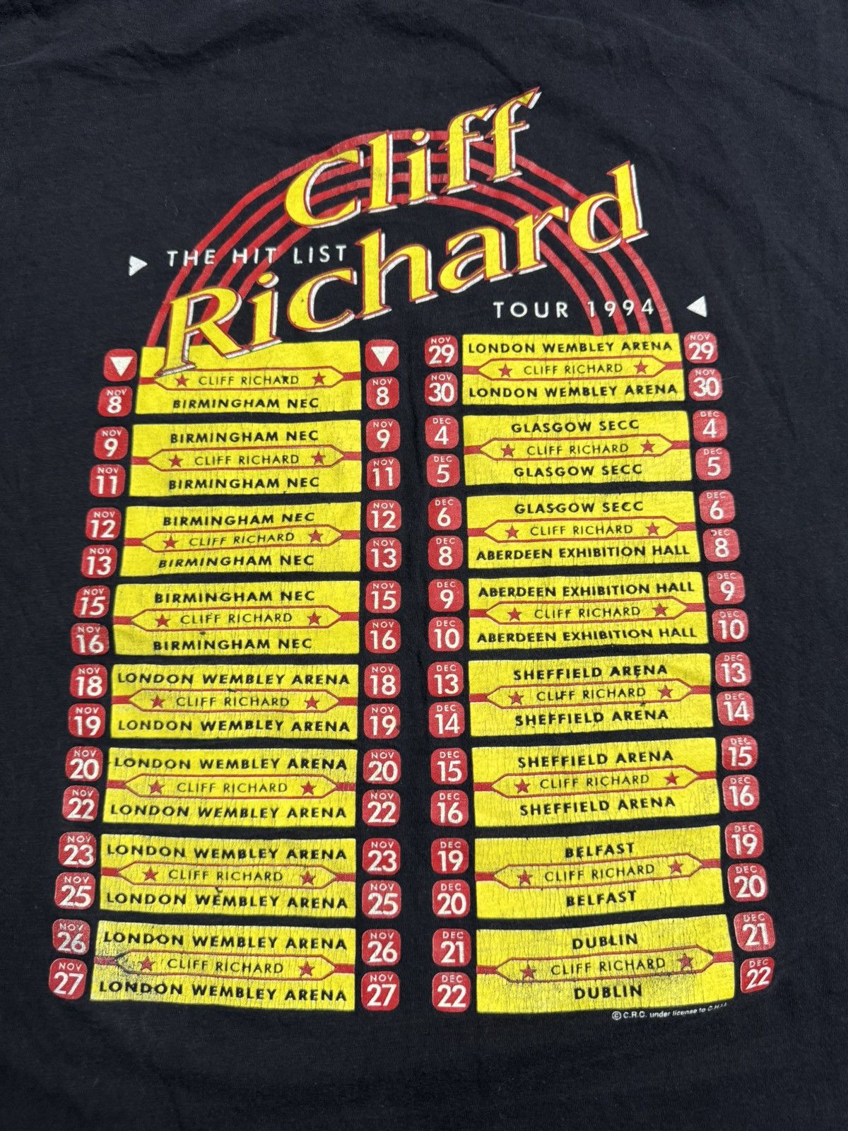 Band Tees Cliff Richard Tour 1994 vintage t shirt 90s Size US XL / EU 56 / 4 - 8 Thumbnail