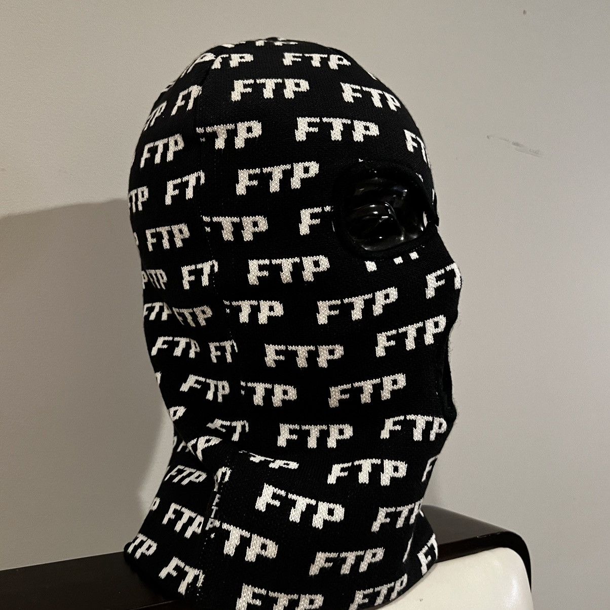 image of Fuck The Population Allover Logo Ski Mask Black, Men's