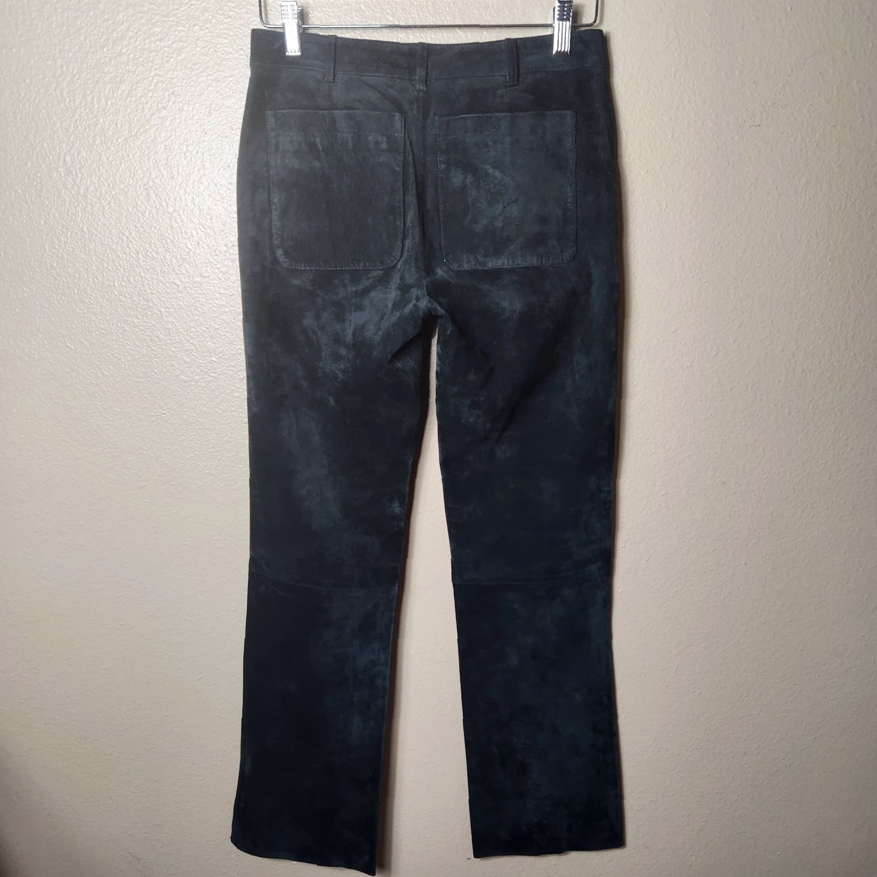 Lilly Pulitzer VINTAGE Lilly Pulitzer Black Pig Suede Leather Straight Leg Pants-Size 0 Size 25" / US 0 / IT 36 - 7 Thumbnail