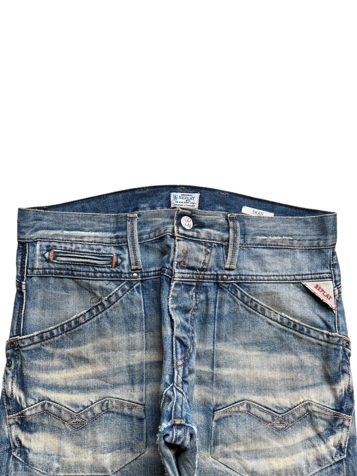 Replay Vintage Replay Skar Rusty Mud Wash Distressed Baggy Jeans Size US 32 / EU 48 - 4 Thumbnail