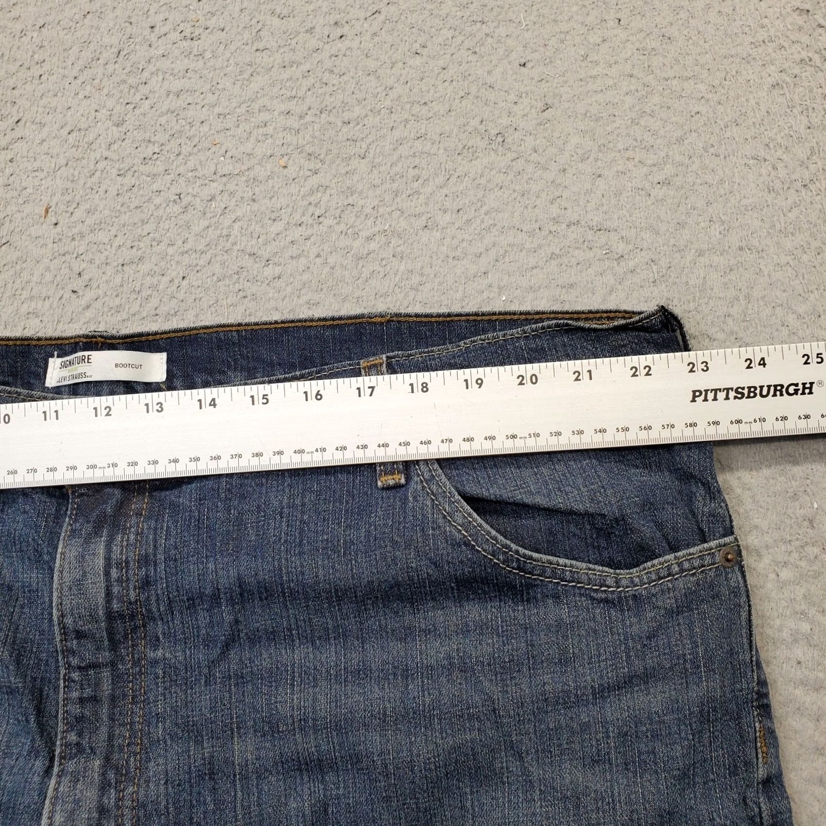 Levi's Levi'S Bootcut Jeans Mens 46x32 Blue Denim Dark Wash Faded Whiskered Streetwear Size US 30 / EU 46 - 6 Thumbnail