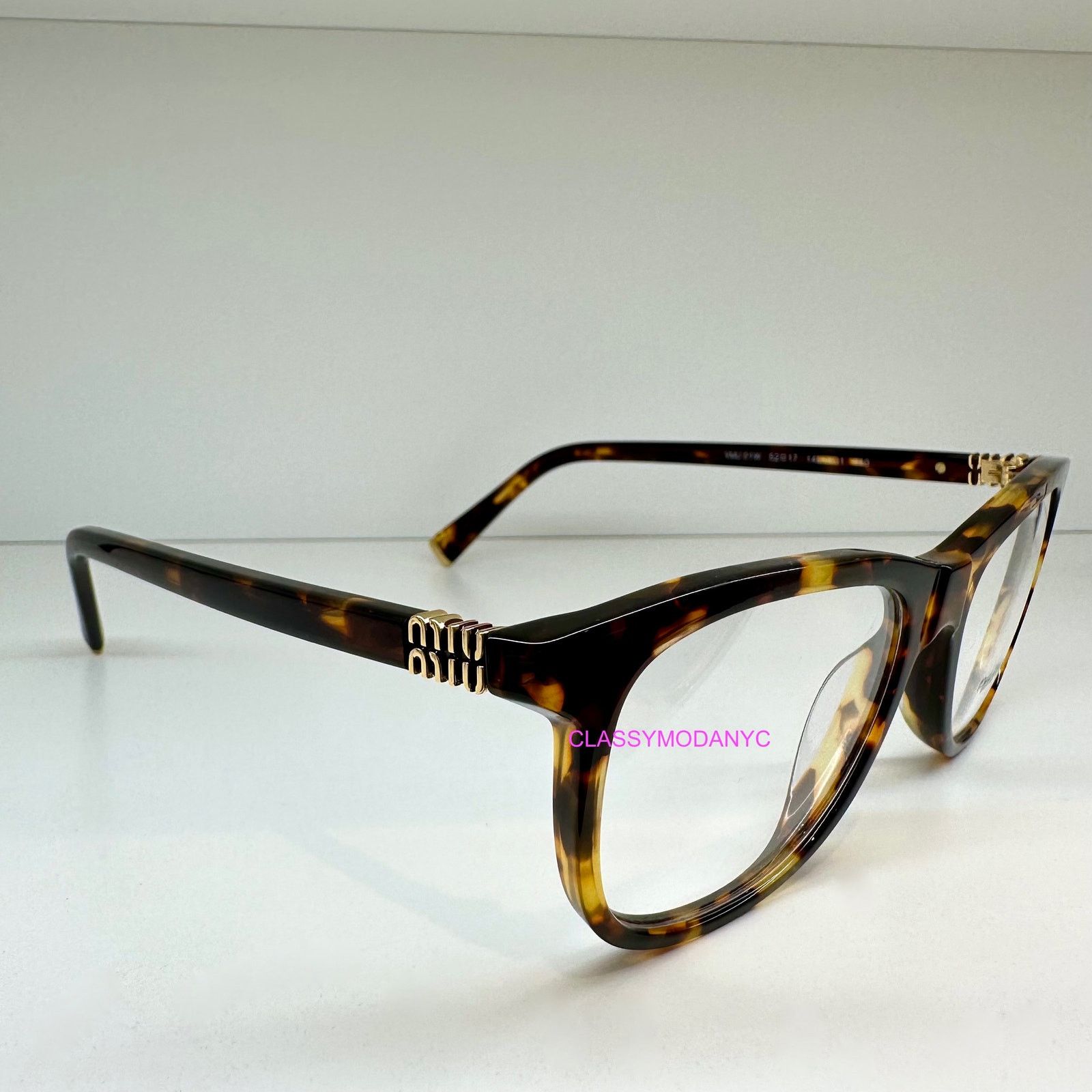 Miu Miu MIU MIU Womens Eyeglasses Brown Panto Square Honey Havana Size ONE SIZE - 3 Thumbnail