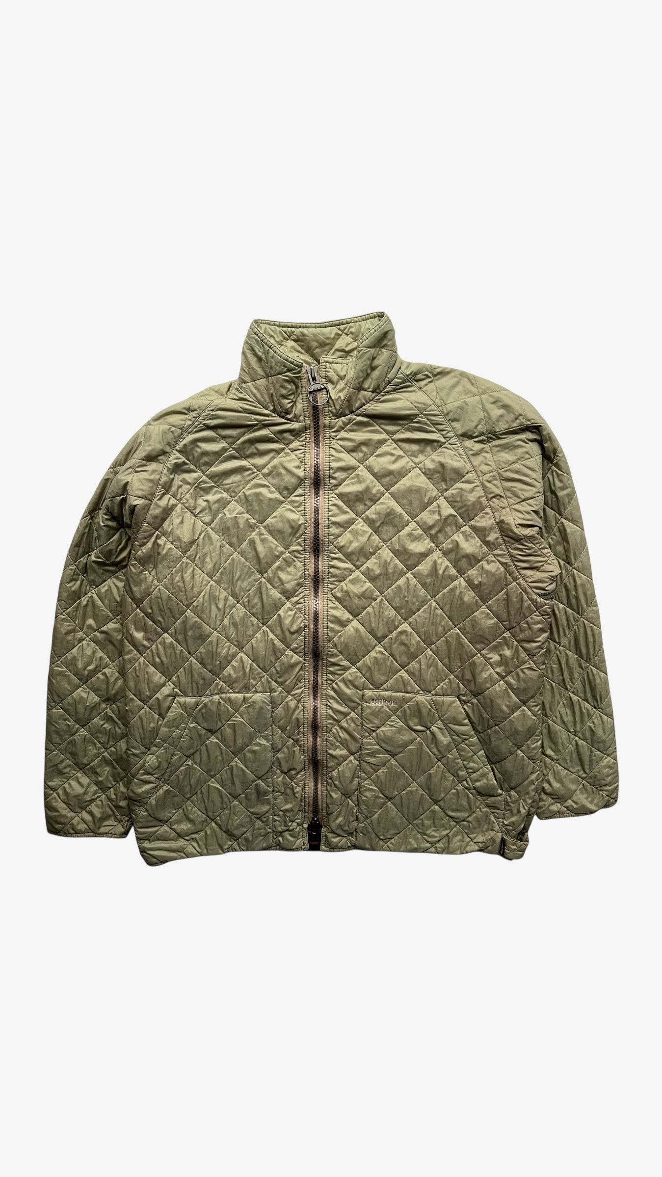Barbour Vintage Y2K Men's Barbour Lime Green Quilted Jacket Size US L / EU 52-54 / 3 - 1 Thumbnail
