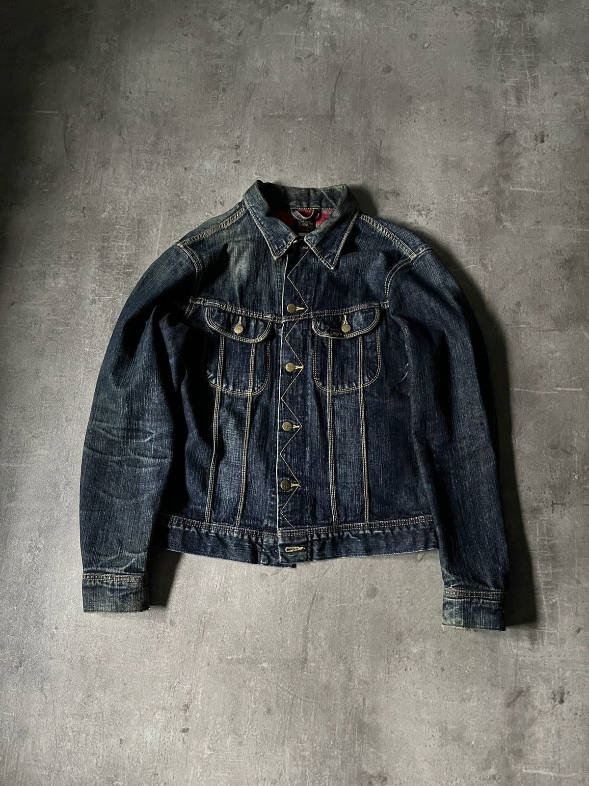 Lee Lee 100 J denim jacket navy very rare 70s Size US L / EU 52-54 / 3 - 1 Thumbnail