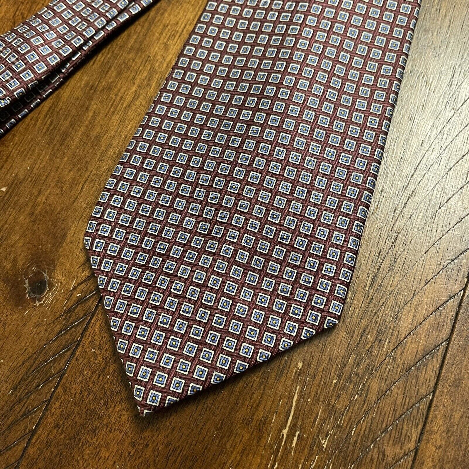 Polo Ralph Lauren Vtg Polo Ralph Lauren Geometric 100% Silk Tie Handmade USA Size ONE SIZE - 3 Thumbnail