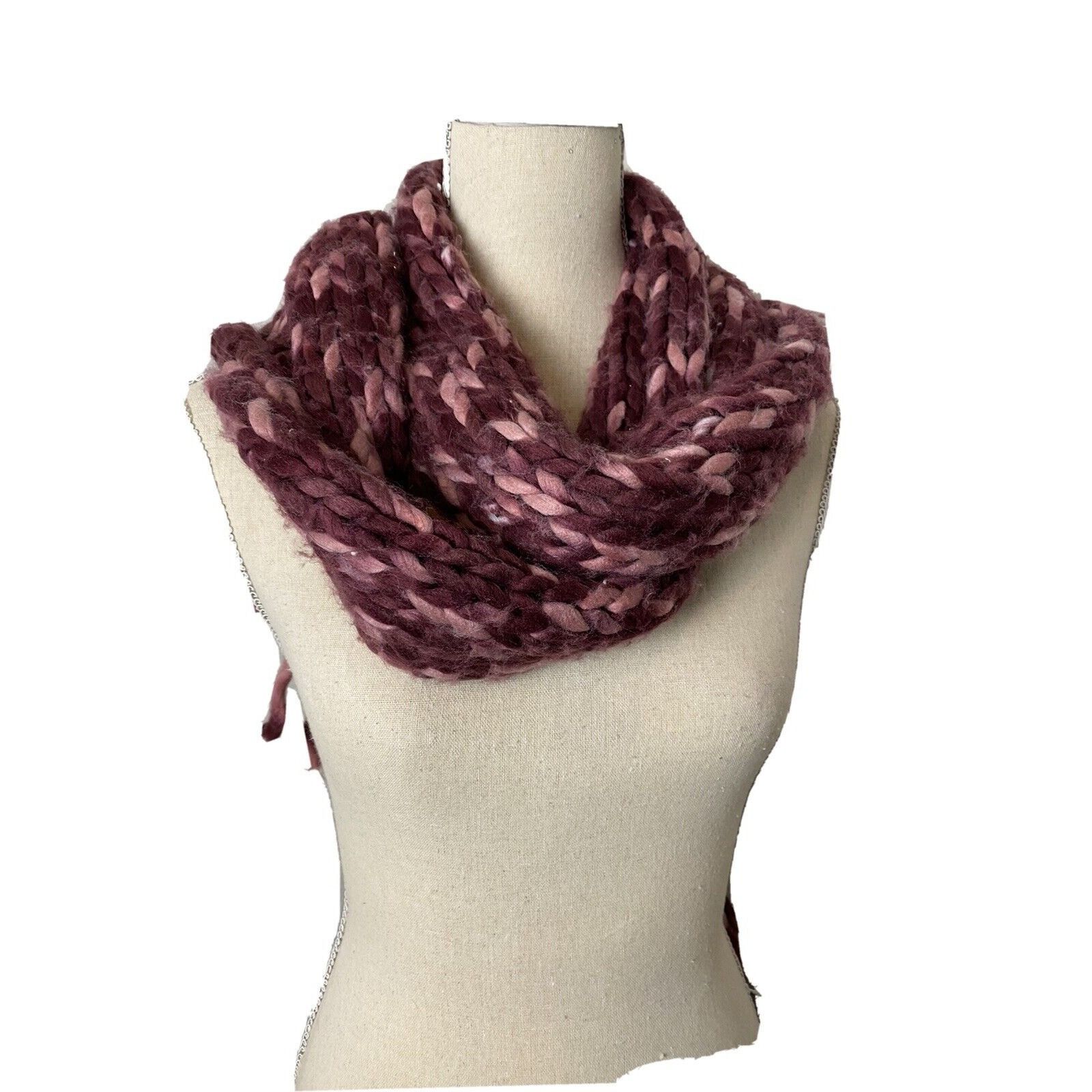 Other Chunky Knit Infinity Scarf For Women Pink & Purple Soft & Co Size ONE SIZE - 2 Thumbnail