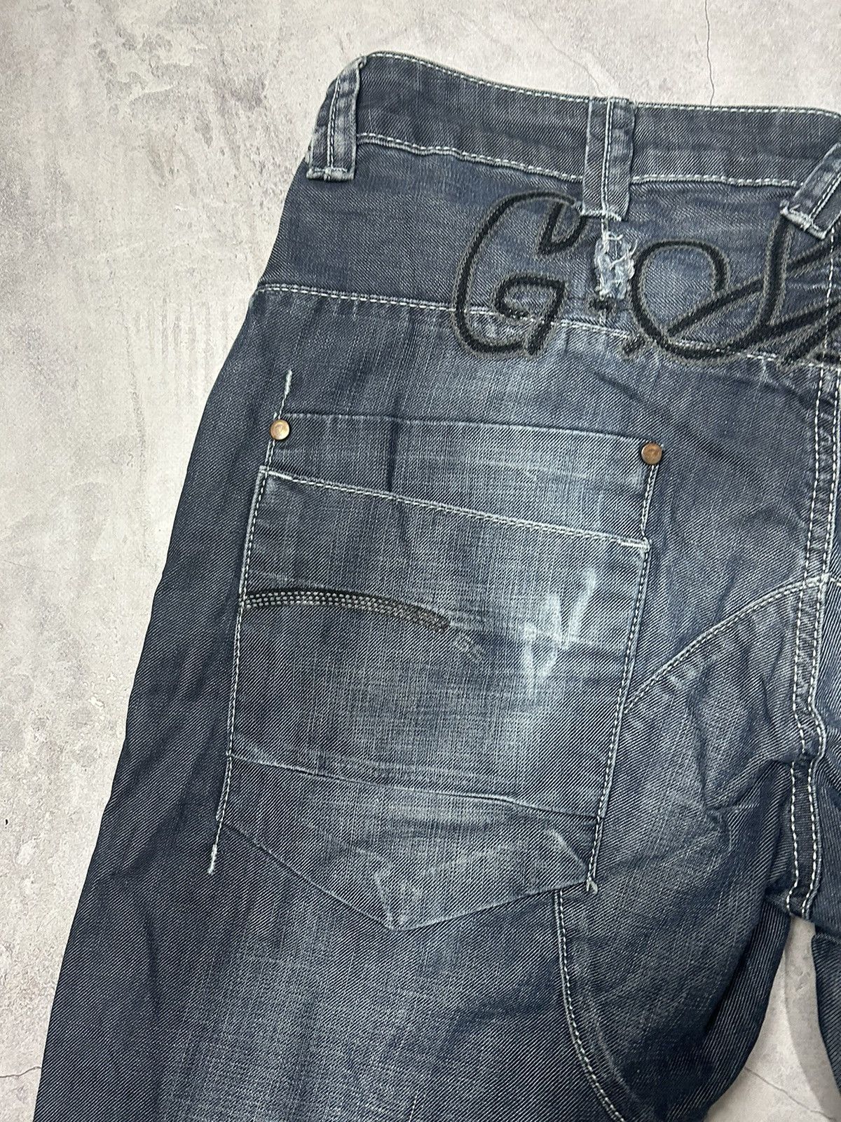 G-Star × Vintage G-Star Raw Denim Jeans Pants Trousers Big Logo Cargo Baggy Size US 34 / EU 50 - 9 Thumbnail