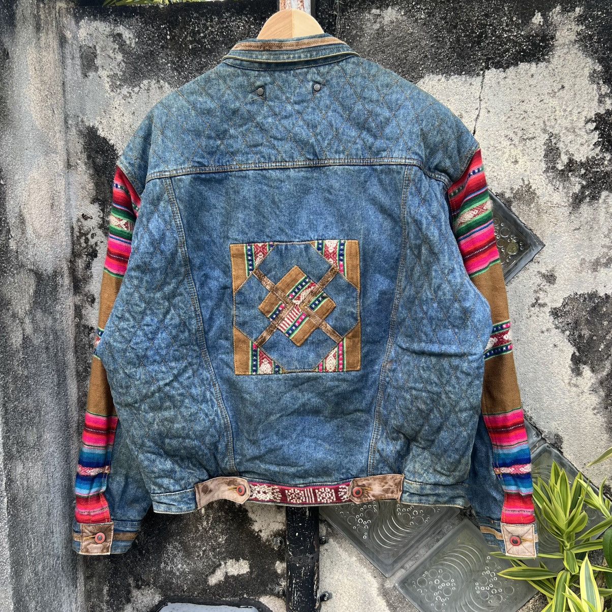 Japanese Brand “RARE” PATCHWORK HEAVY DENIM JACKET Size US XL / EU 56 / 4 - 9 Thumbnail