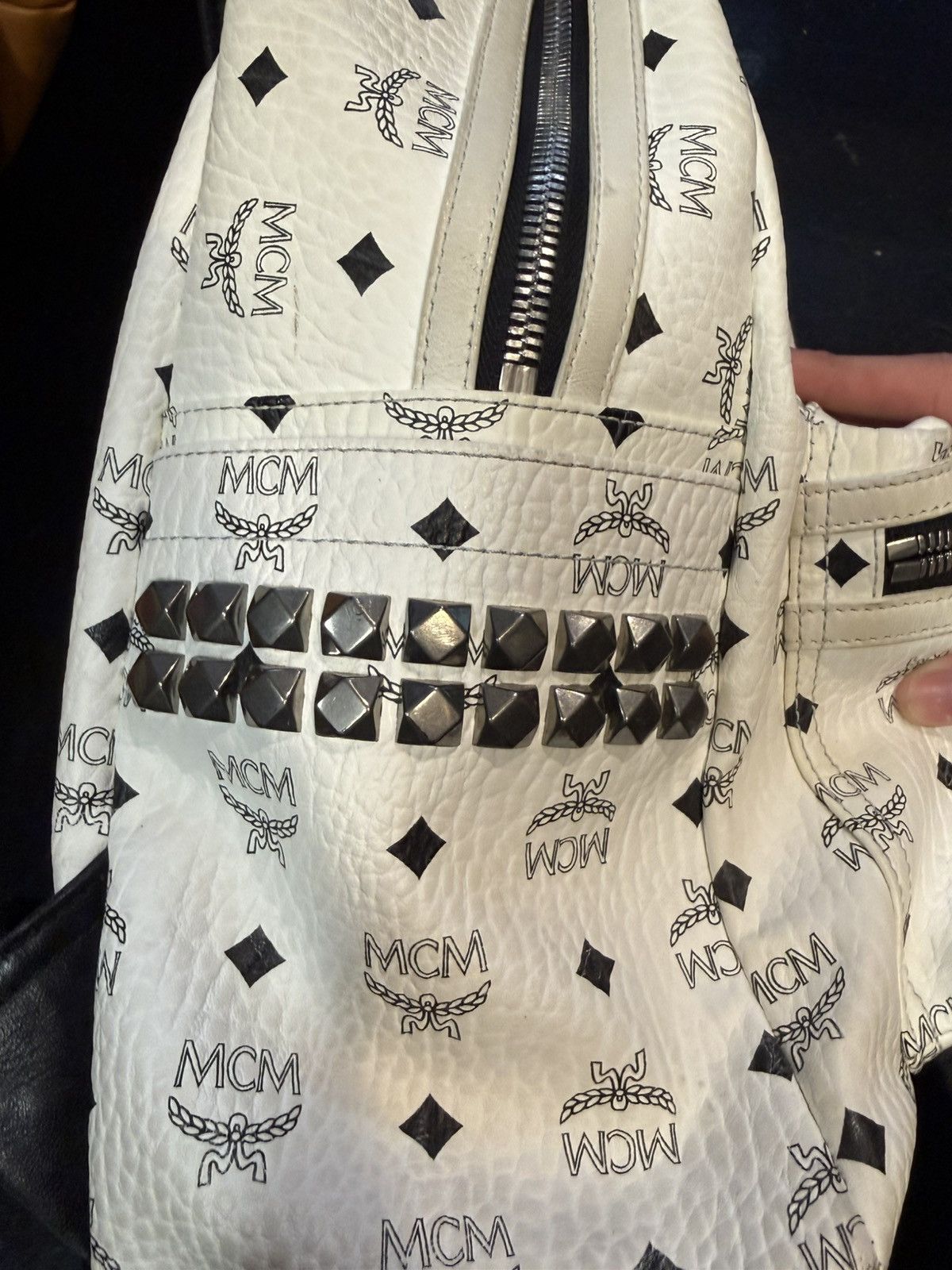 MCM Mcm white studded backpack Size ONE SIZE - 6 Thumbnail