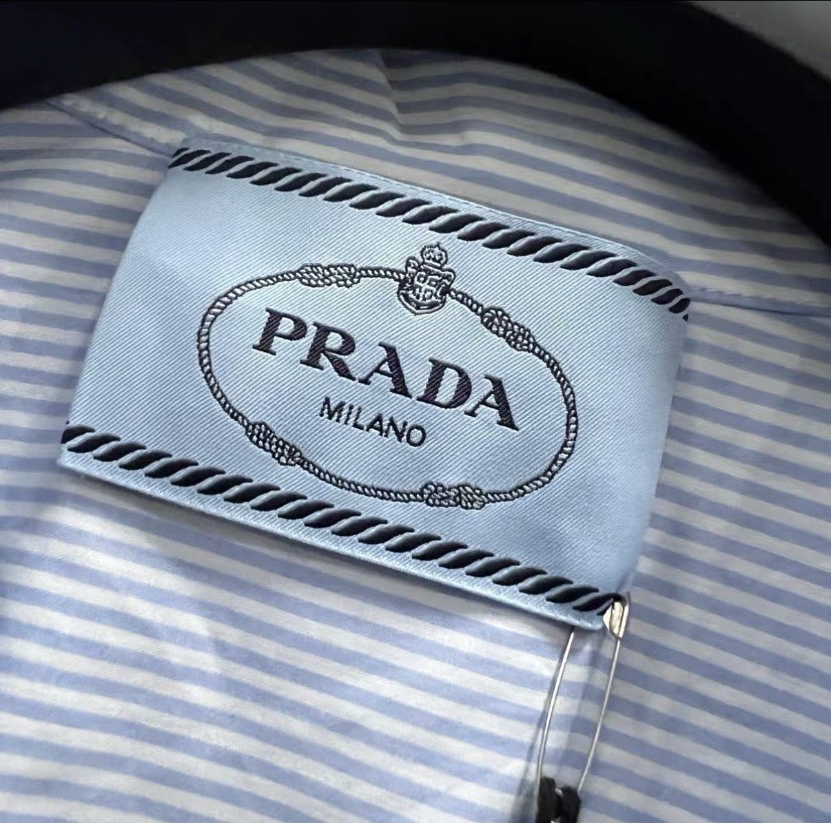 Prada Prada Light Blue Striped Shirt Dress J41 Size XS / US 0-2 / IT 36-38 - 3 Thumbnail