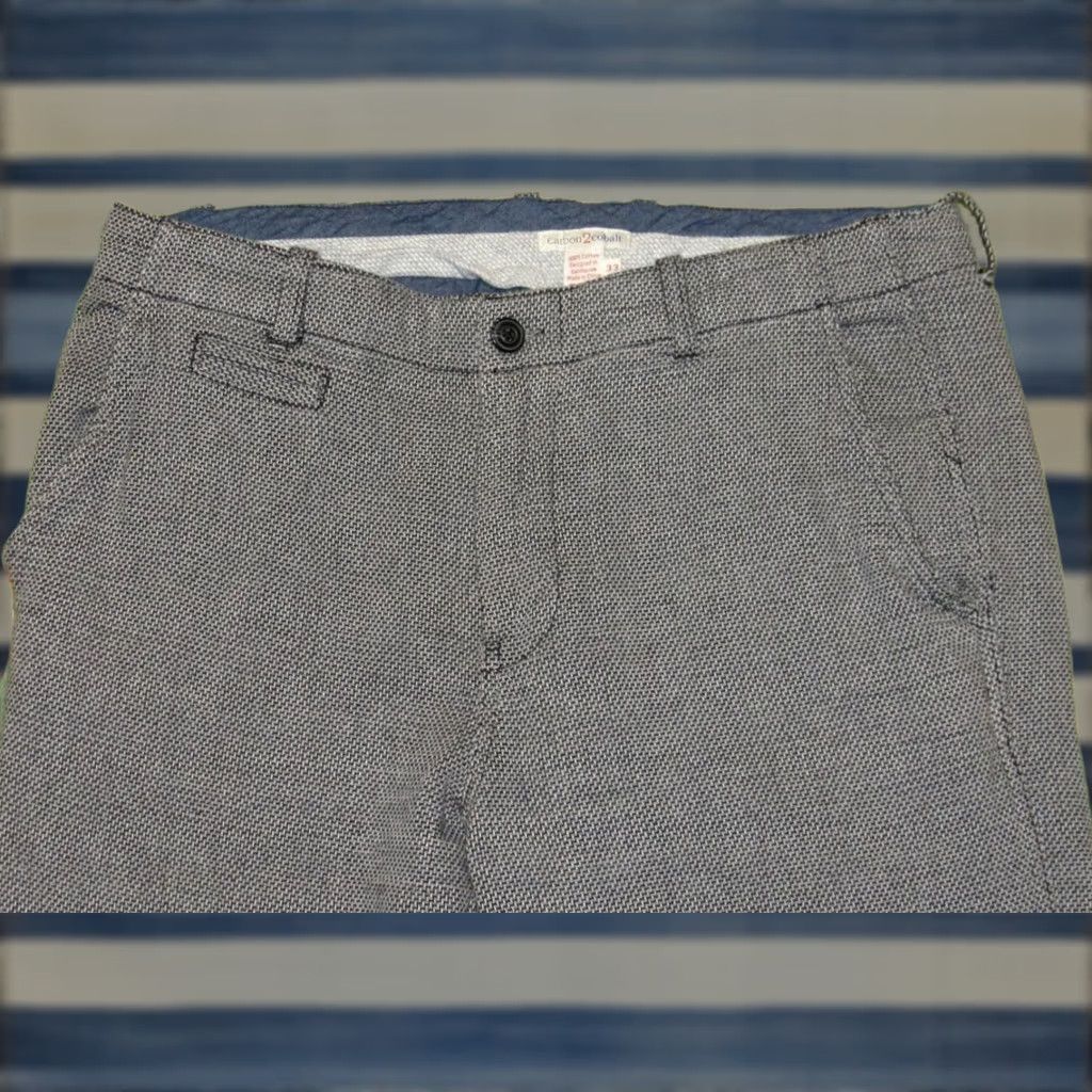 Carbon2Cobalt CARBON2COBALT Grey Cotton Woven Hopsack Pants 33 x 31 Mens Chino Cotton 100% Inseam 31 Regular Gray 33 MensPants Size US 33 - 1 Thumbnail