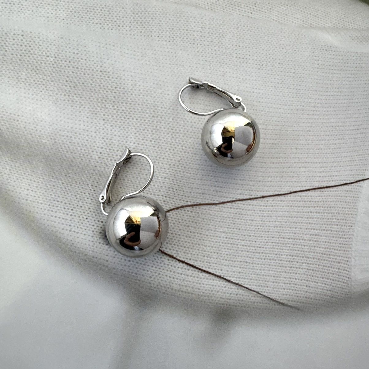 Other Metal Sliver Ball Dangle Drop Earrings for Women Size ONE SIZE - 3 Thumbnail