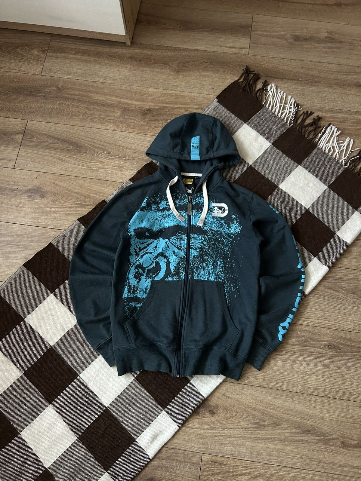 DrunknMunky × Vintage Vintage Drunkn Monkey full logo zip-hoodies mens y2k Size US S / EU 44-46 / 1 - 1 Thumbnail