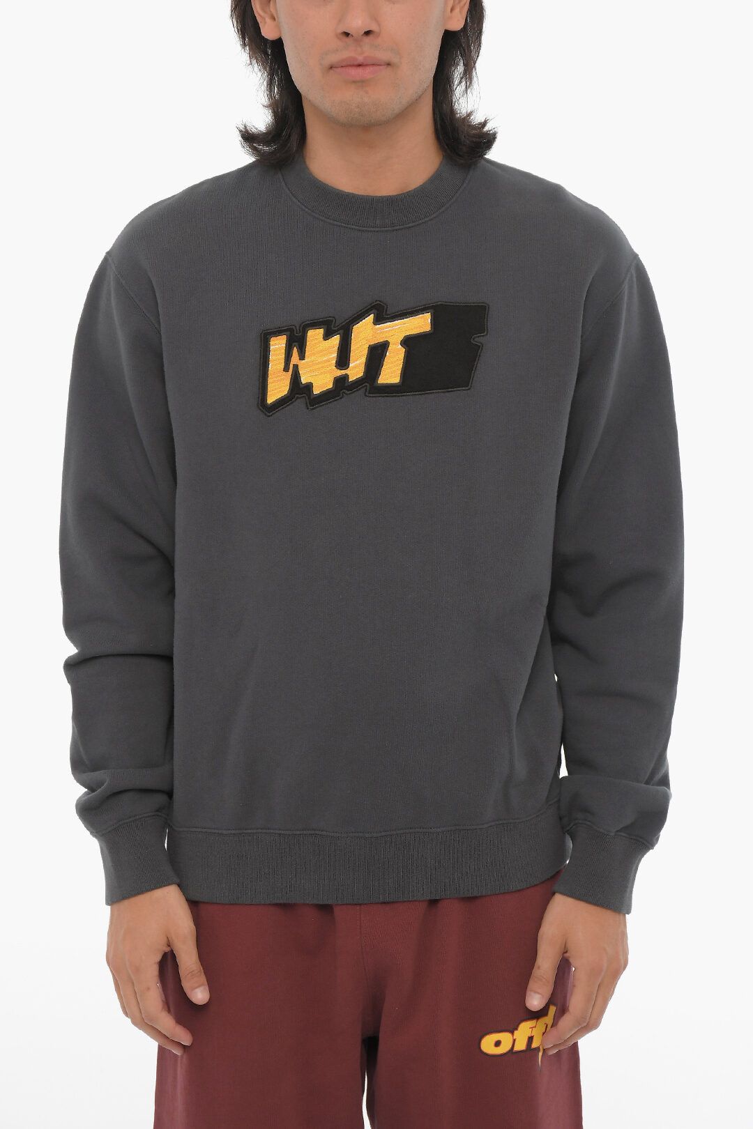 Off-White og1mm0824 Seasonal Slim Fit Crew-neck Sweatshirt in Grey Size US M / EU 48-50 / 2 - 1 Thumbnail